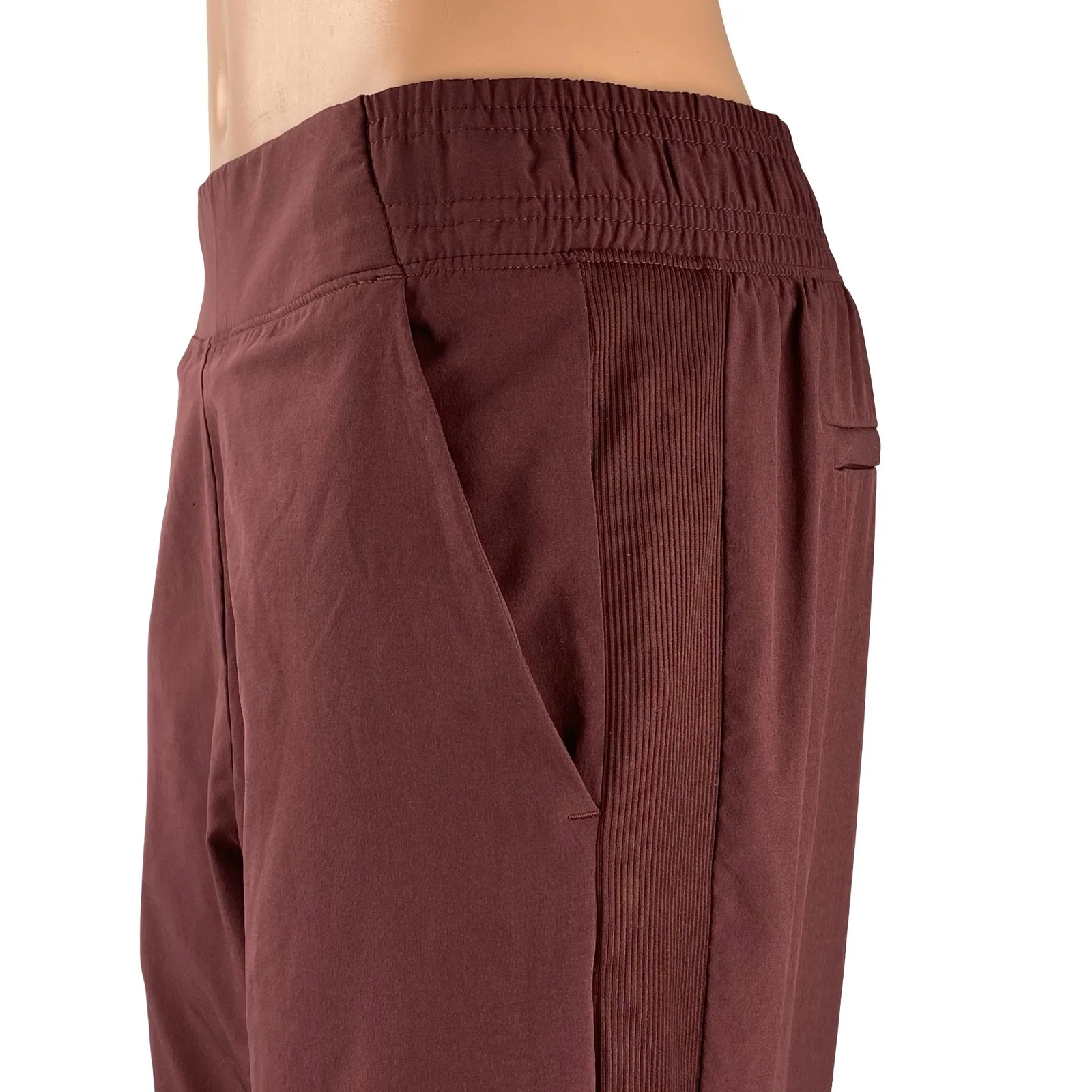 Athleta Brooklyn Textured Lined Women's Brown Travel Jogger Sweat Pants Size 8 - Image 3