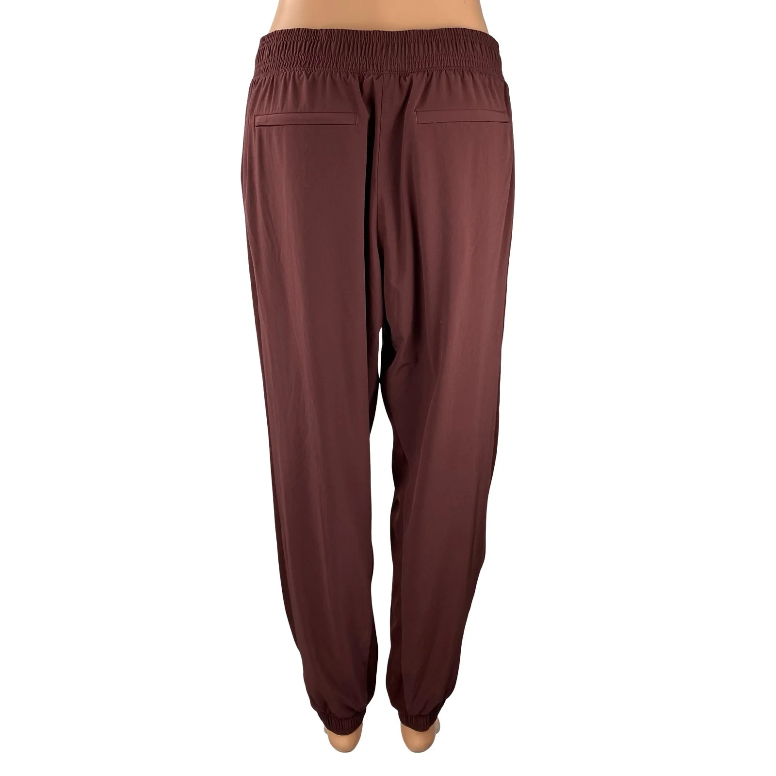 Athleta Brooklyn Textured Lined Women's Brown Travel Jogger Sweat Pants Size 8 - Image 4