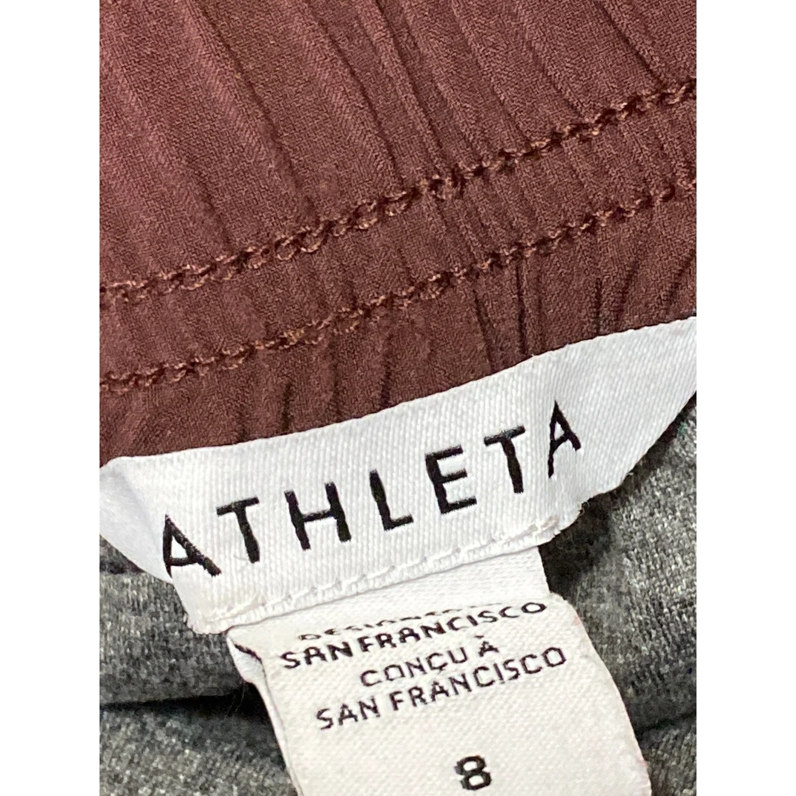 Athleta Brooklyn Textured Lined Women's Brown Travel Jogger Sweat Pants Size 8 - Image 5
