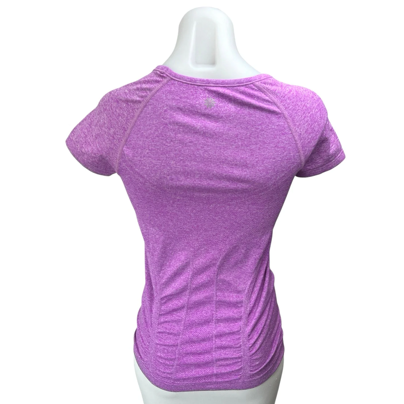 Athleta Fastest Track Purple Ruched Short Sleeve Athletic Tee T-Shirt Top Size S - Image 2