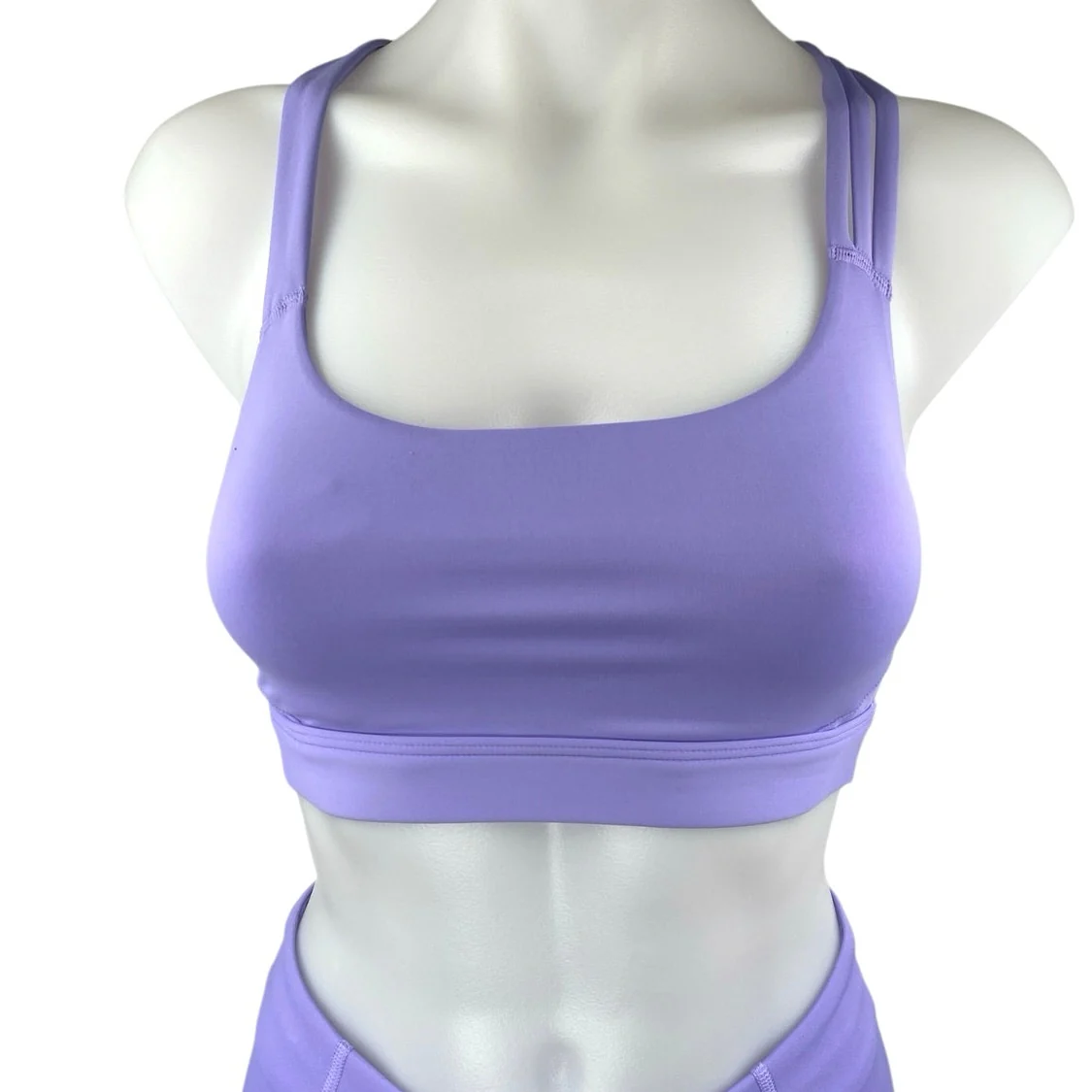 Athleta Purple Ultimate Stash Sports Bra Crop Top Leggings Pants 2 Pc Set XS/2XS - Image 4
