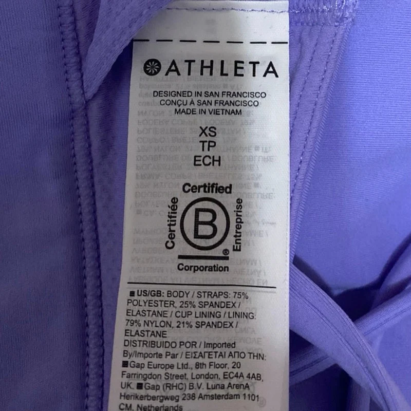 Athleta Purple Ultimate Stash Sports Bra Crop Top Leggings Pants 2 Pc Set XS/2XS - Image 6