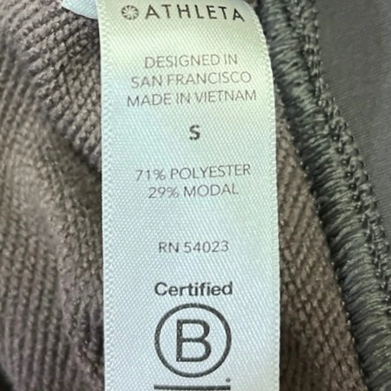 Athleta Recover Brown Mauve Drawstring Pullover Zip Pockets Hoodie Sweatshirt  S - Image 4