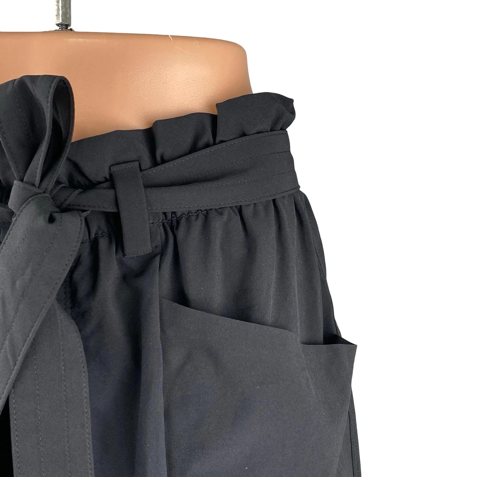 Athleta Skyline Womens Black Yoga Gym Athletic Activewear Paperbag Skort Skirt 8 - Image 3