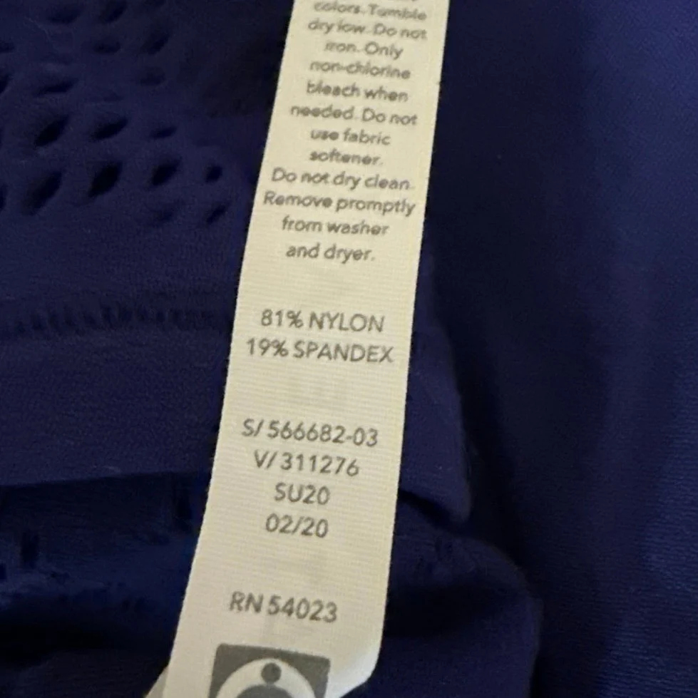 Athleta Ujjayi Blue Sleeveless Mesh Activewear Yoga Pullover Crop Tank Top S/M - Image 4