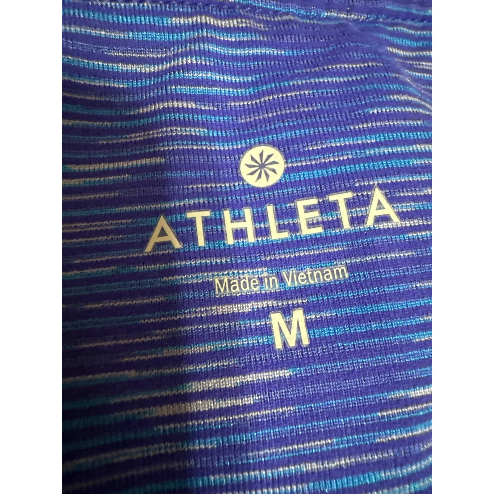Athleta Women Blue Purple Low Rise Capri Yoga Workout Athletic Leggings Pants M - Image 4