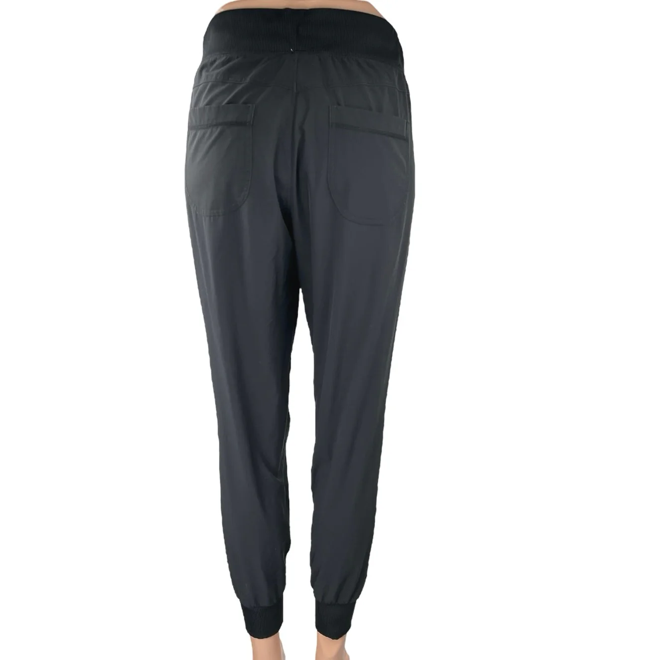 Athleta Women's Black High Rise Drawstring Athletic Jogger Sweat Pants Size 4 - Image 3