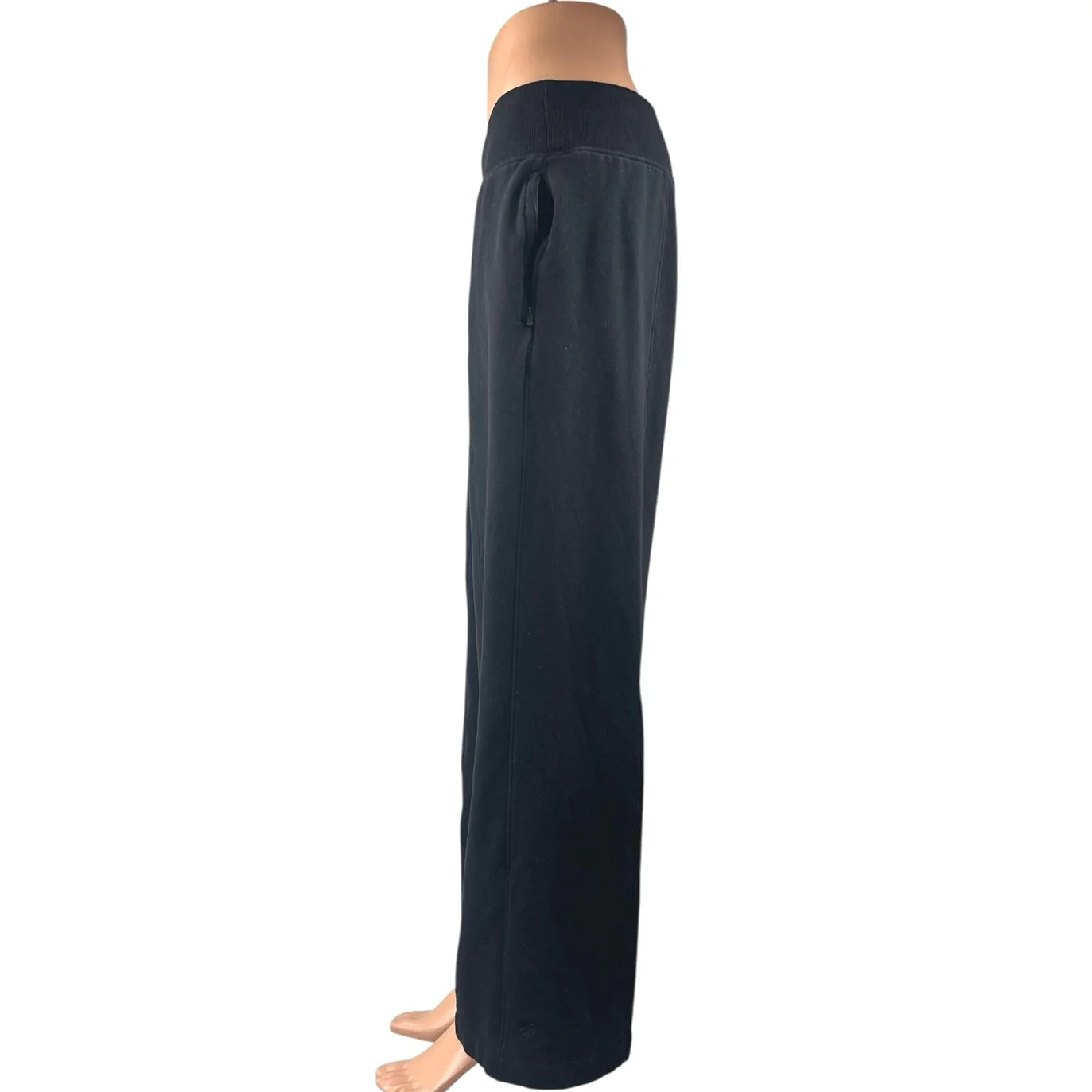 Athleta Women's Black Wide Leg Elastic Waist Activewear Trousers Sweatpants Sz M - Image 2