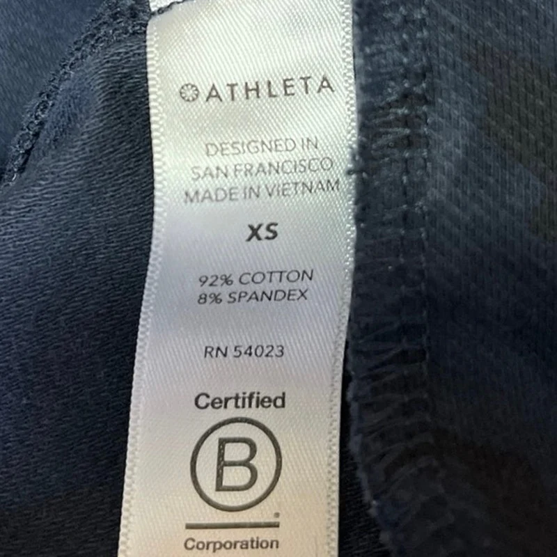 Athleta Women's Blue Camouflage Long Sleeve Athletic Sweatshirt Hoodie Top Sz XS - Image 4