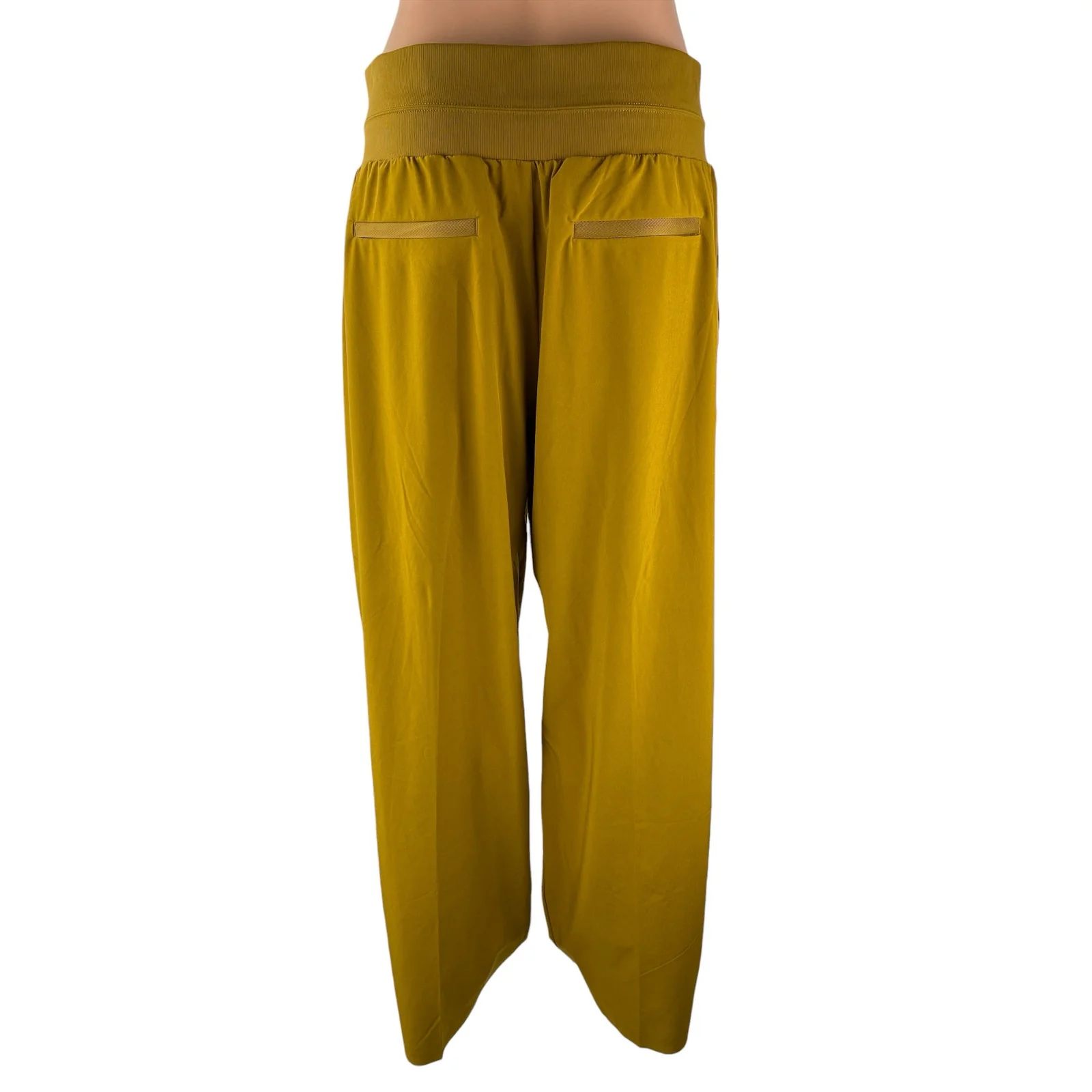 Athleta Women's Elastic High Waisted Baggy Straight Wide Leg Trousers Pants 12 - Image 2
