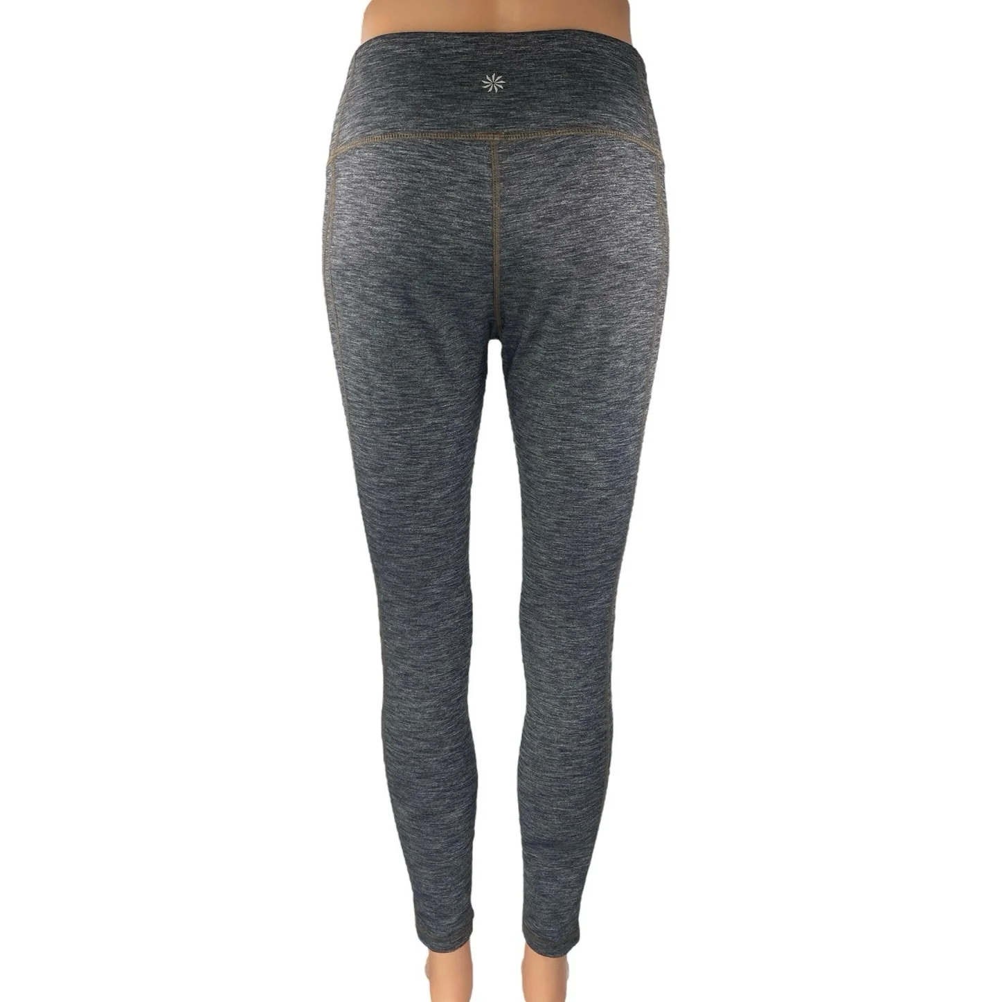 Athleta Women's Gray Mid Rise Activewear Fitness Workout Yoga Leggings Pants M - Image 3