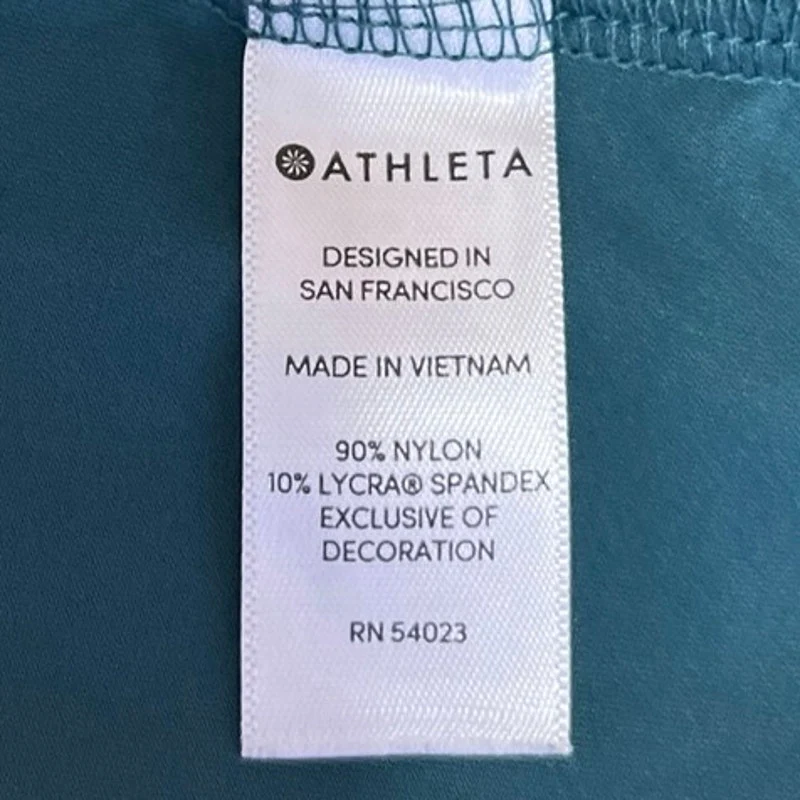 Athleta Women's Green Blue Sunlover Tulip Split Athletic T Shirt Tee Top Size S - Image 5
