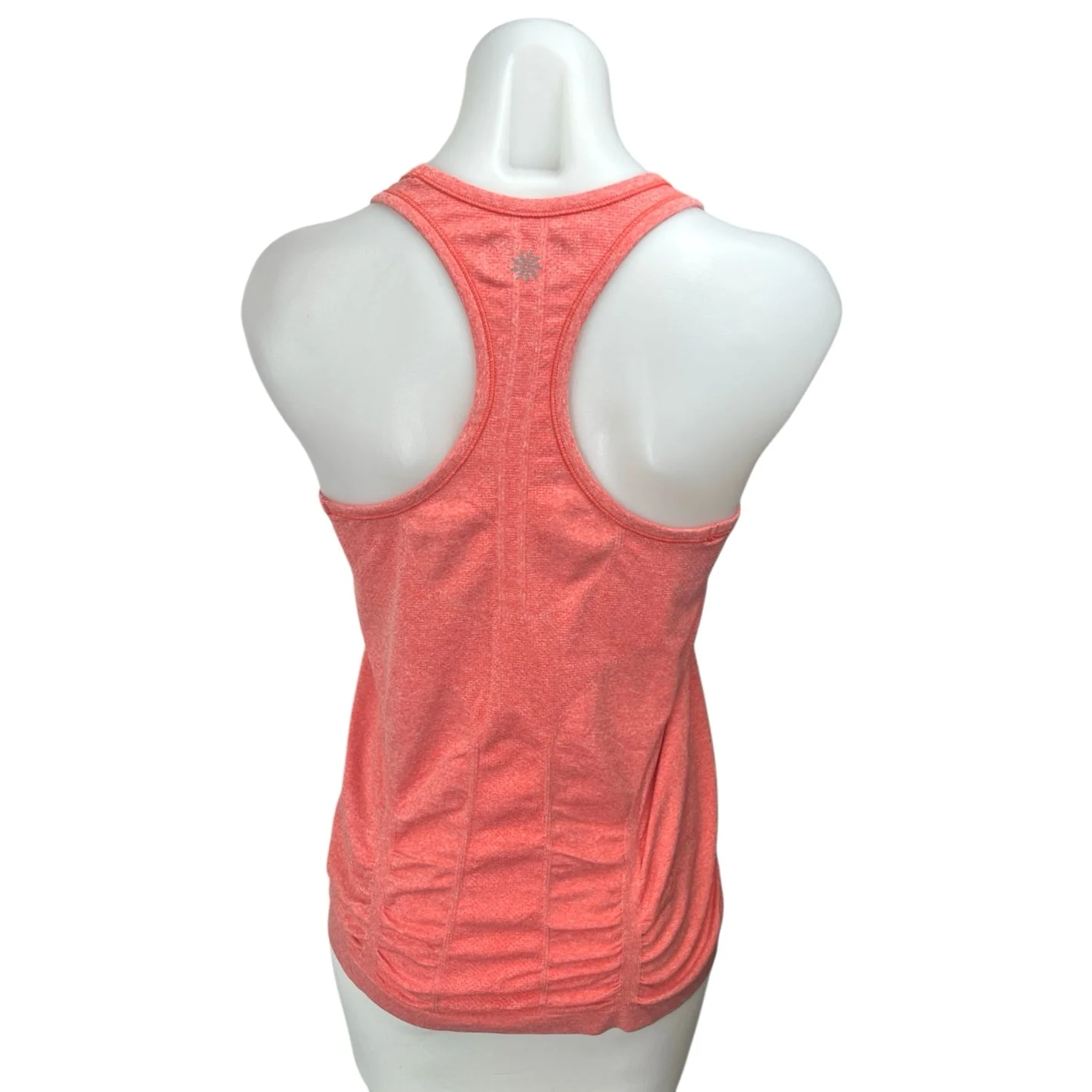 Athleta Women's Orange Swifty Tech Ruched Racerback Athletic Tank Top Size M - Image 2