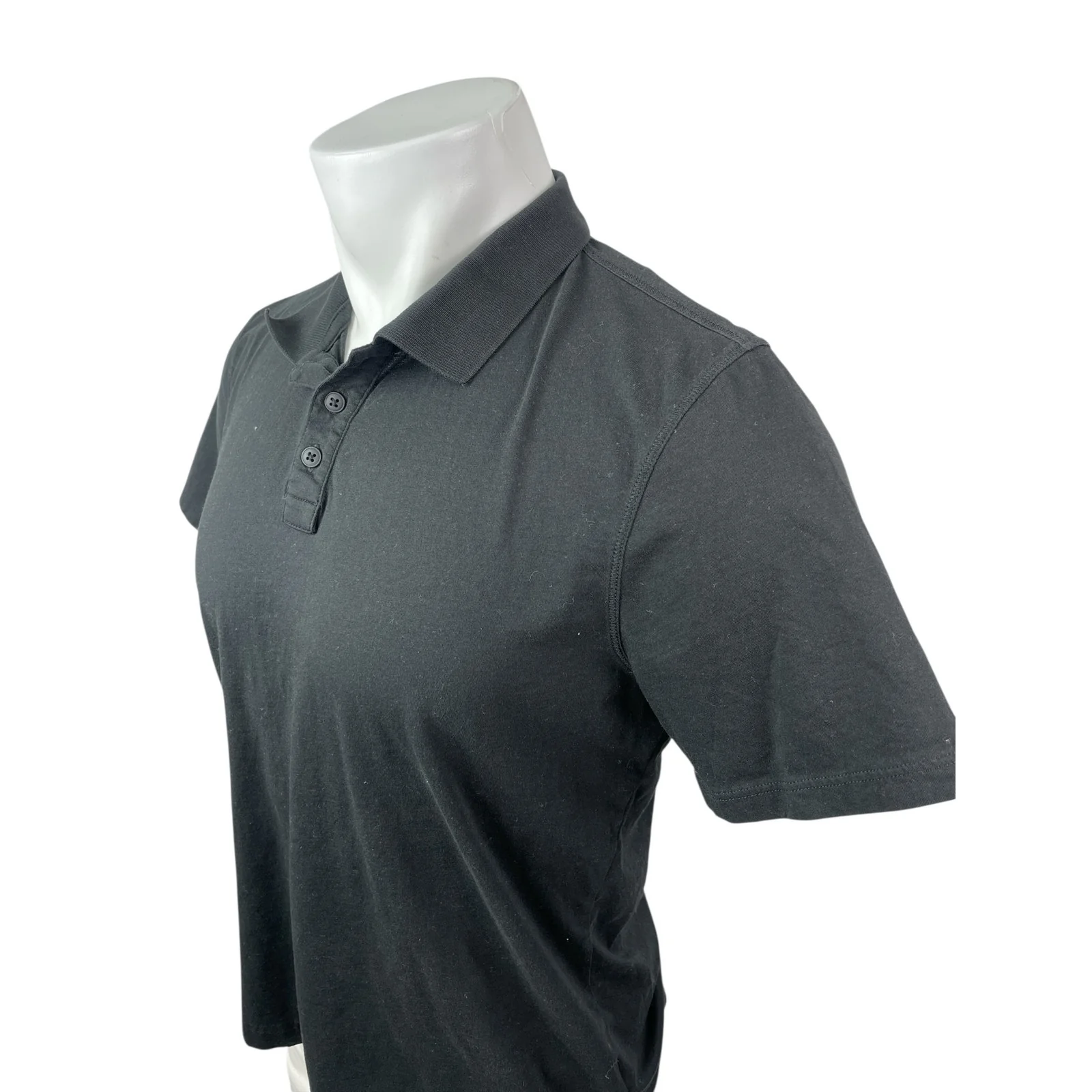 ATM Men's Black Collared Short Sleeve Dri-Fit Classic Jersey Golf Polo Shirt M - Image 2