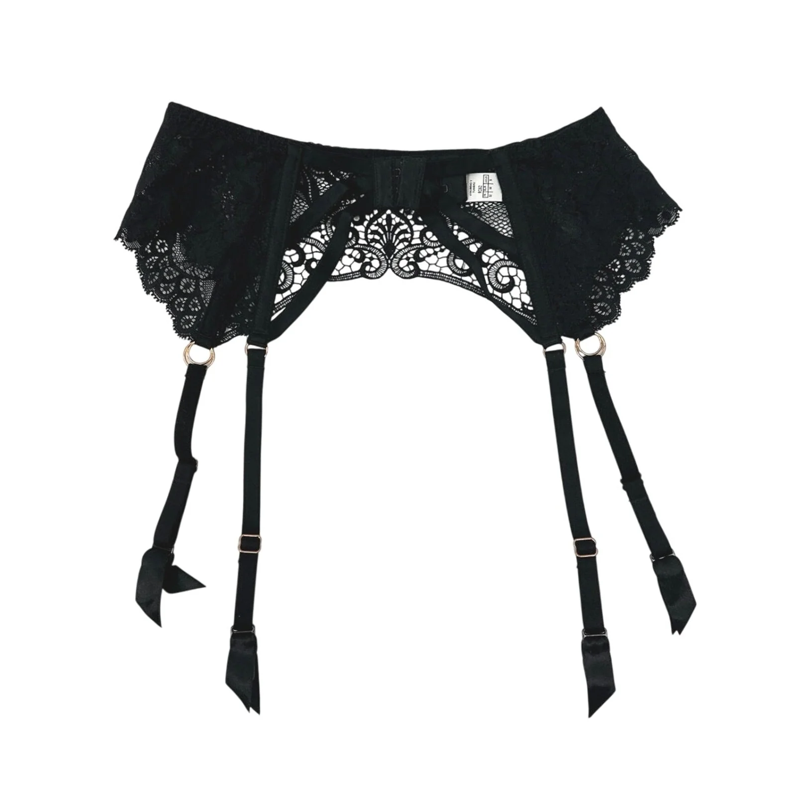 Aubade Women's Black Lace Sheer Corset Garter Belt Waist Cincher Lingerie Size S - Image 4