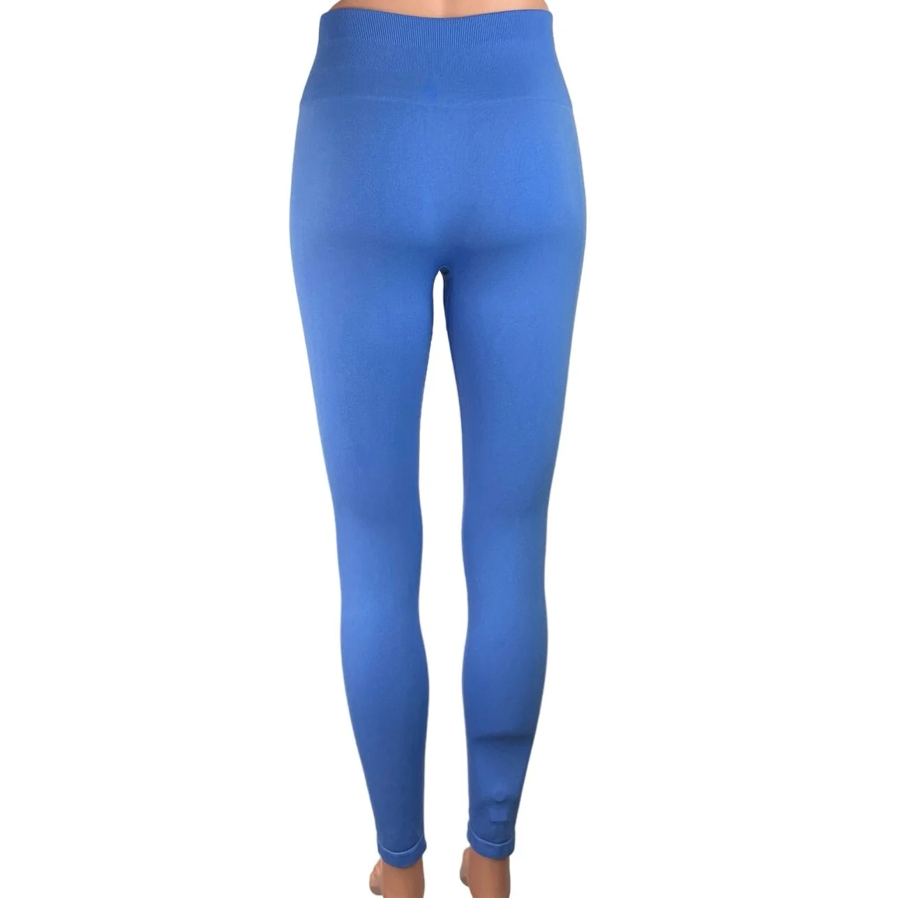 Aurola Women's Blue Mid Rise Elastic Waist Stretch Ankle Skinny Legging Pants S - Image 3