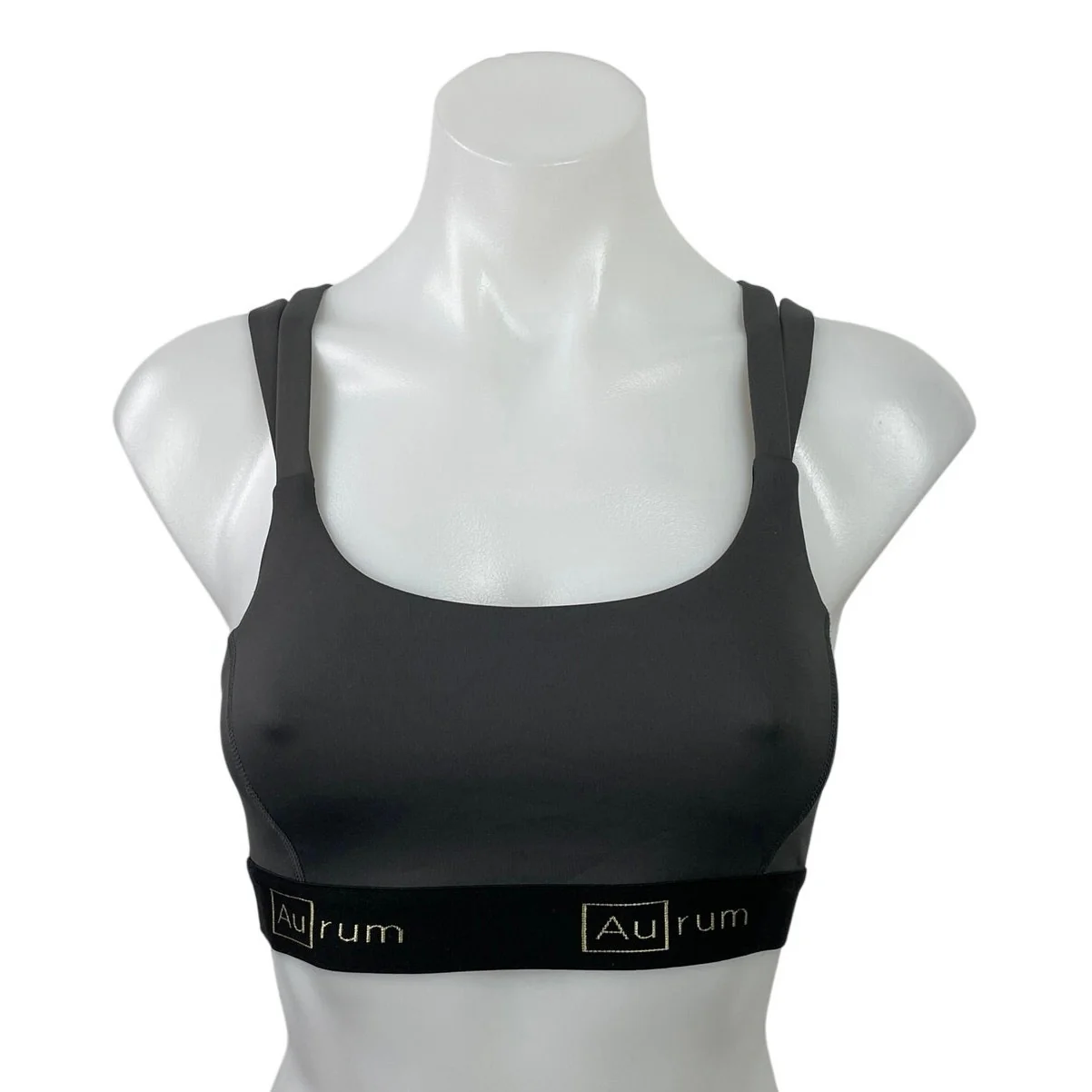 Aurum Women's Black Strappy Yoga Athletic Work Out Sports Bra Crop Tank Top XXS