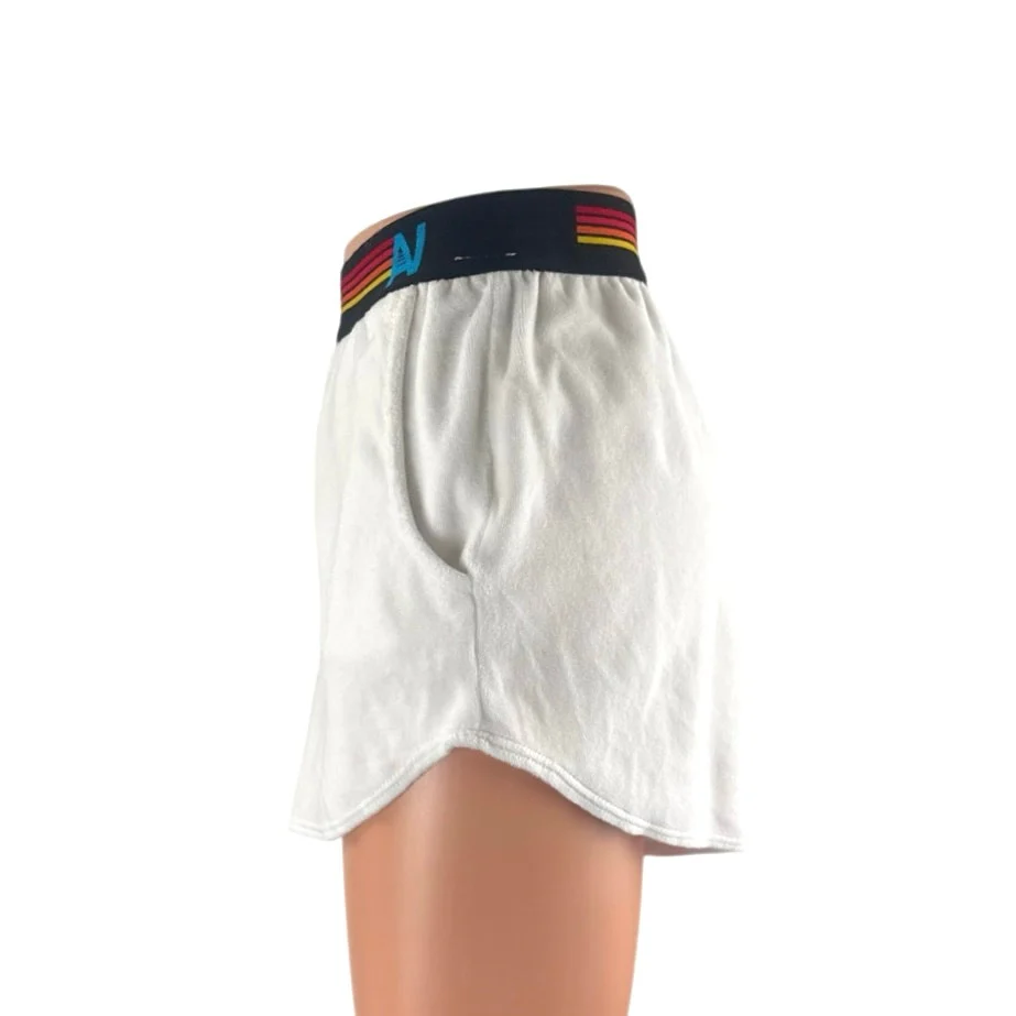 Aviator Nation Women's White Stripe Elastic Waist Jogger Lounge Shorts Size S - Image 2