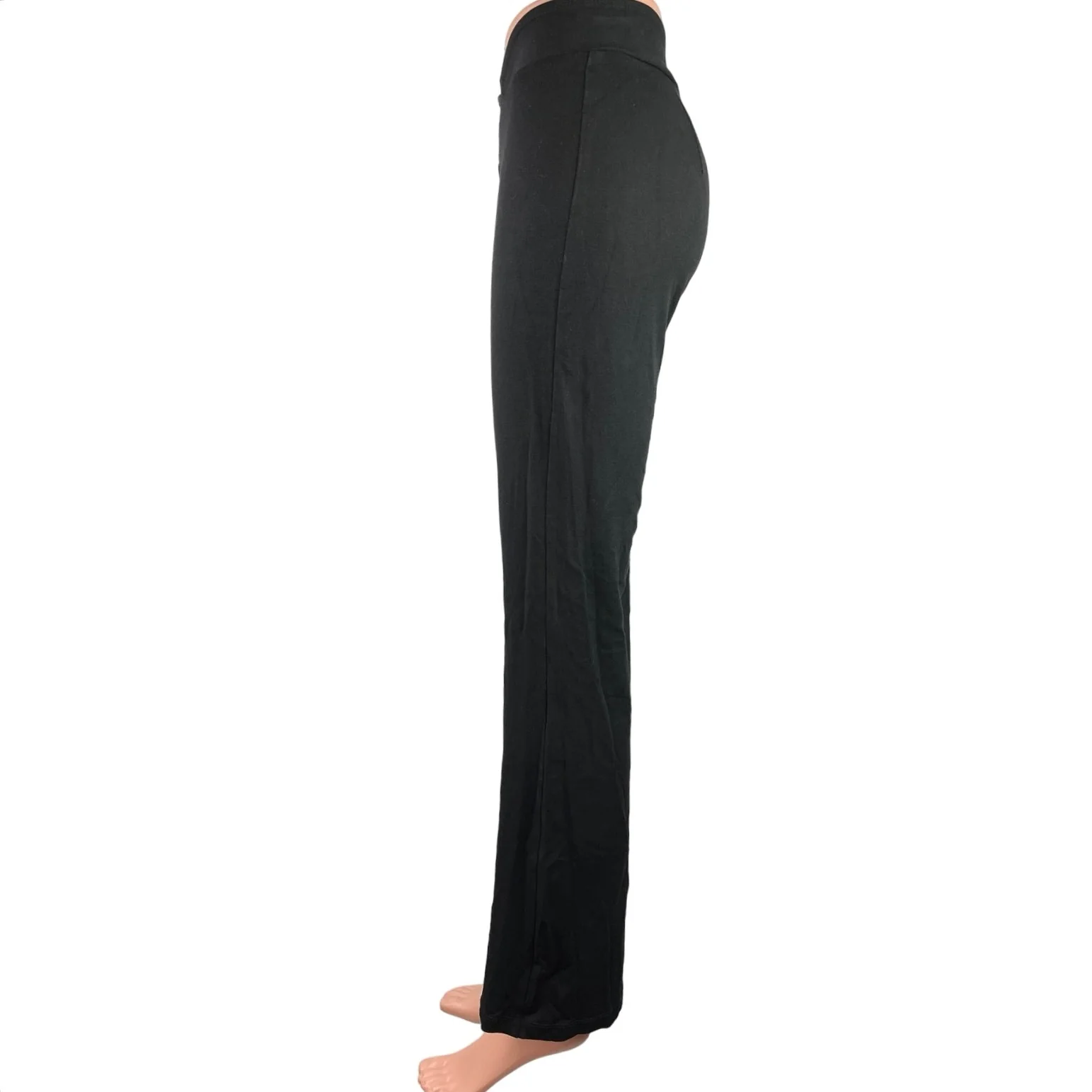 AYM Black Mid Rise Pull On Stretch Career Ankle Flared Trouser Pants Size XS - Image 2
