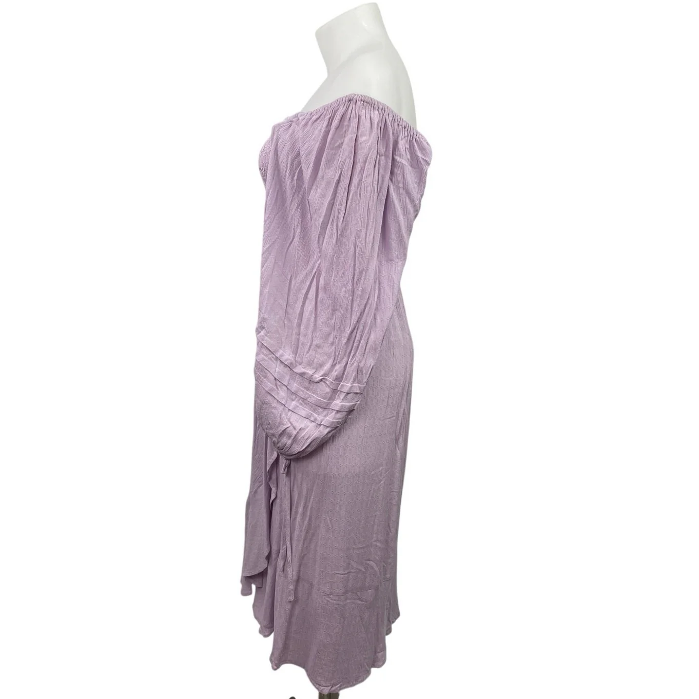 B.O.G Collective Purple Smocked Long Sleeve Square Neck Tiered A Line Dress XL - Image 2