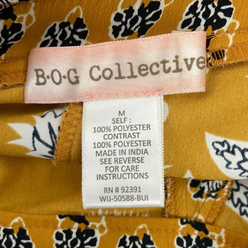 B.O.G Collective Yellow Floral Print Elastic Waist Casual Flowy Shorts Size M - Image 3