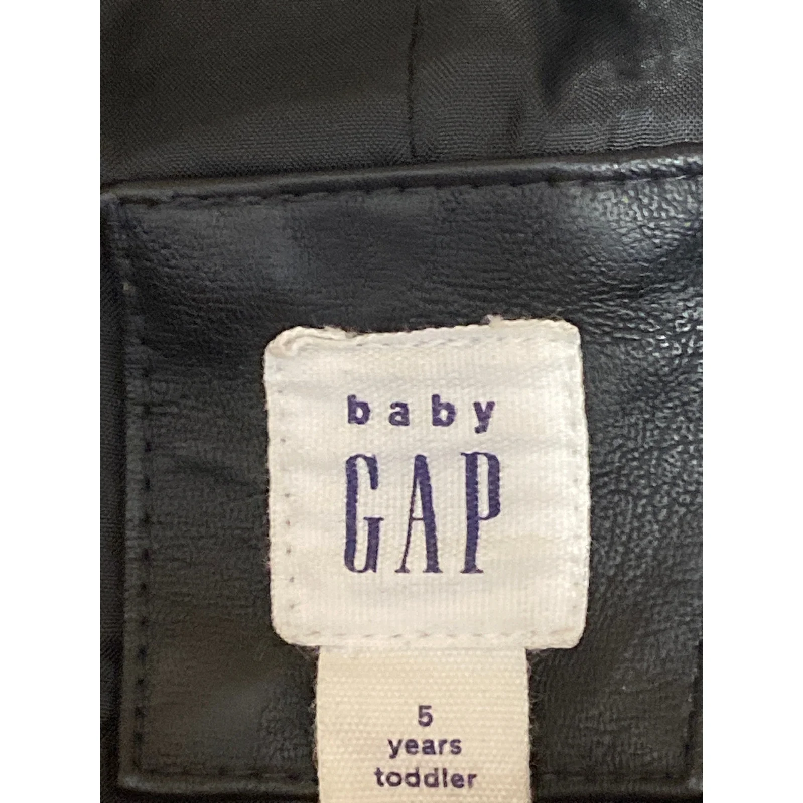 Baby GAP Kid Girls Black Faux Vegan Leather Long Sleeve Moto Biker Coat Jacket 5 - Image 3