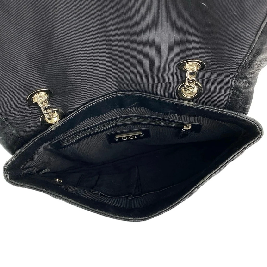 Badgley Mischka Black Faux Leather Vegan Chain Crossbody Purse Bag Handbag OS - Image 6