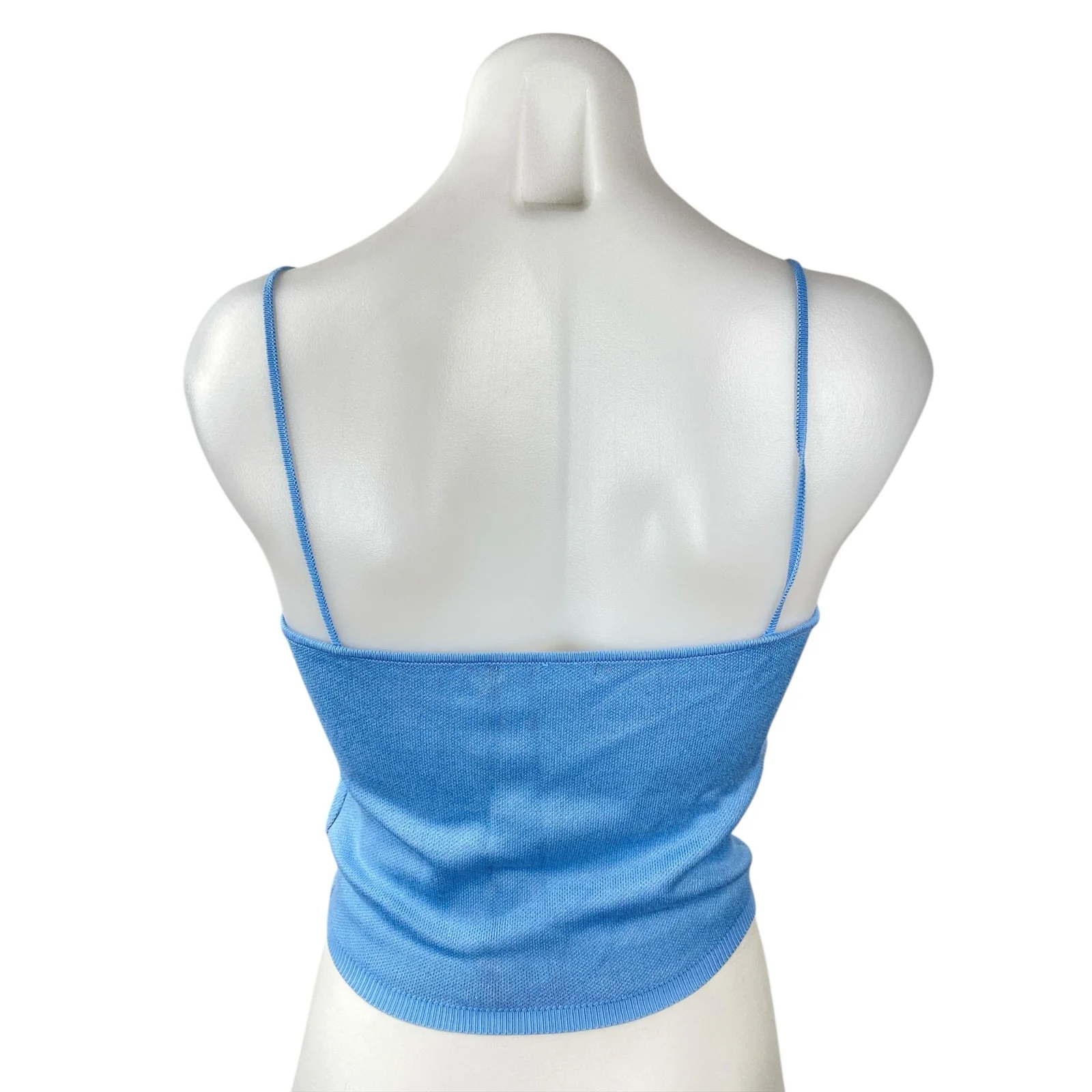 Baevely Womens Blue Smiley Print Sleeveless Cami Camisole Crop Tank Top Size S - Image 4