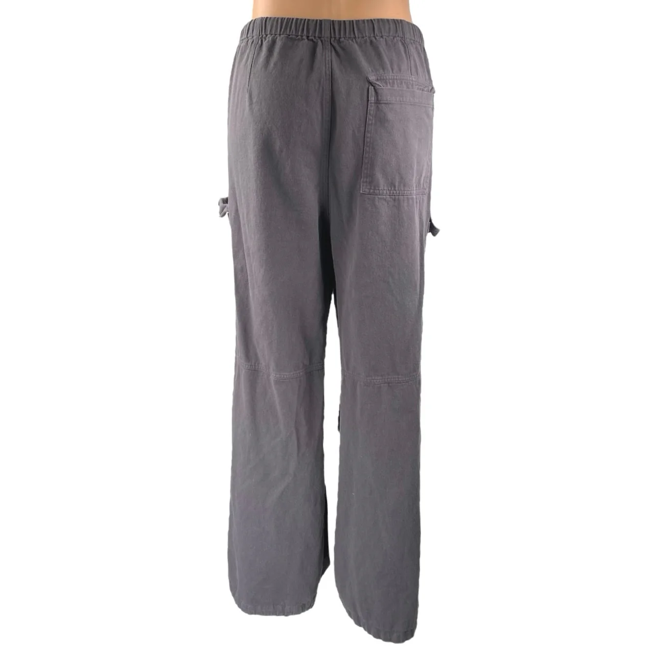 Bailey Rose Gray High Waist Straight Leg Drawstring Cargo Trousers Pants Size M - Image 3