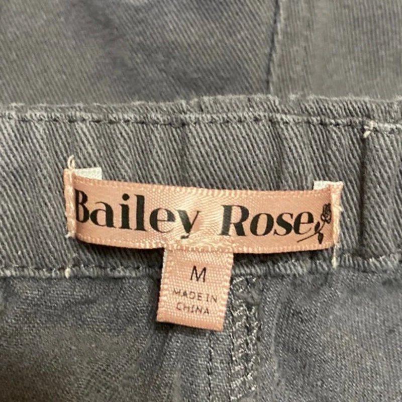 Bailey Rose Gray High Waist Straight Leg Drawstring Cargo Trousers Pants Size M - Image 4