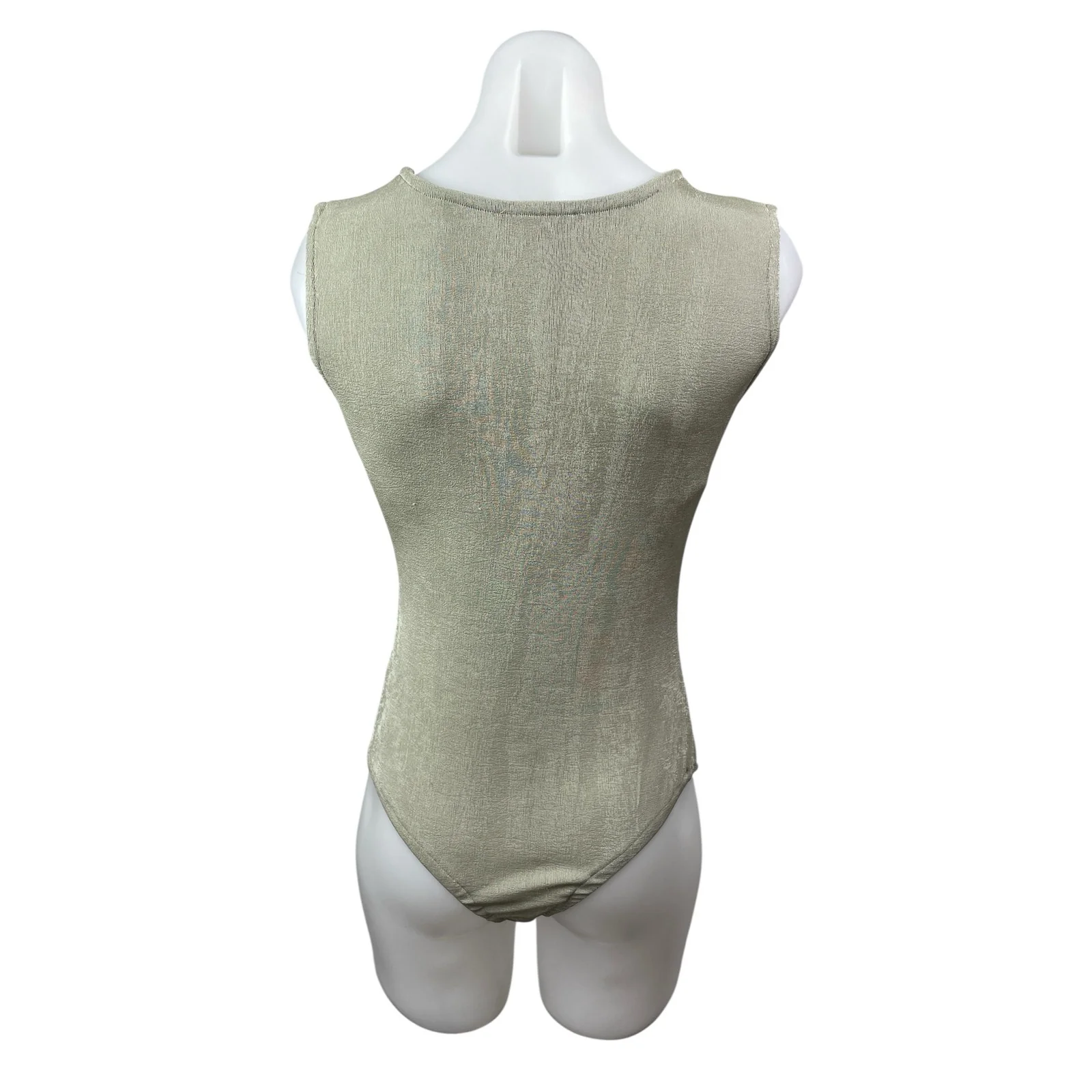 Bailey Rose O-Ring Cut Out Women's Green Sleeveless Slim Tank Bodysuit Top Sz M - Image 4