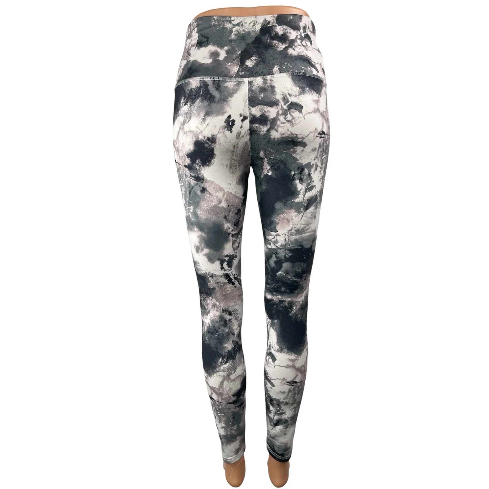 Balance Collection Black White Tie Dye Yoga Workout Athletic Leggings Pants Sz M - Image 2