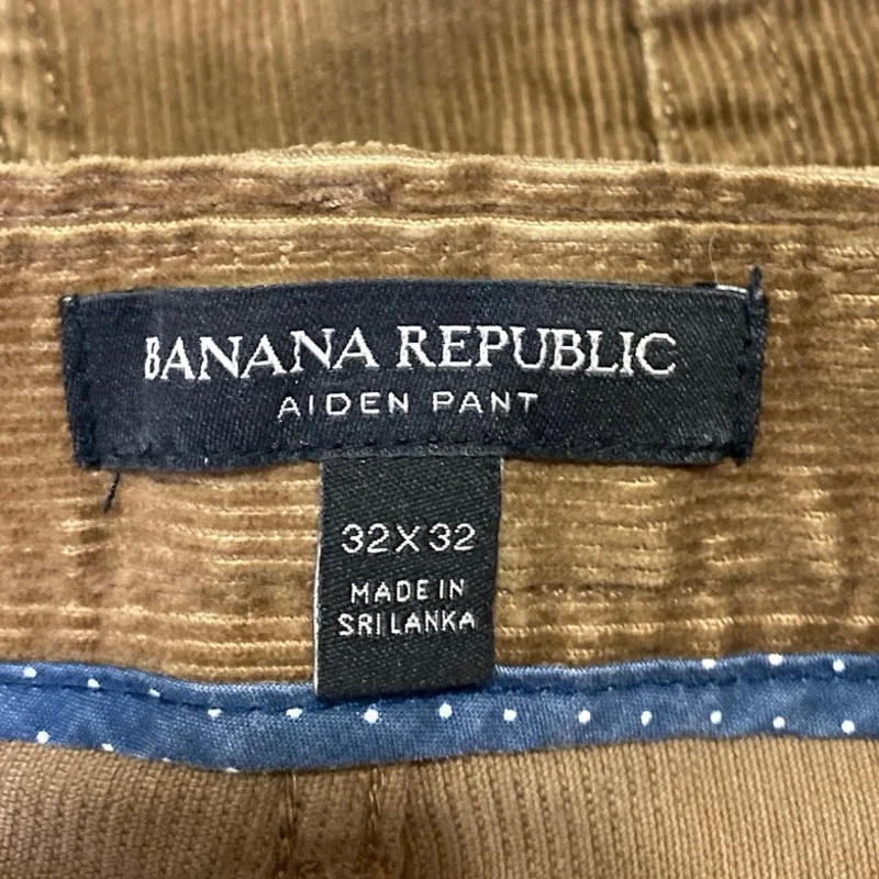 Banana Republic Aidan Men's Brown Corduroy High Waist Straight Trousers Pants 32 - Image 4