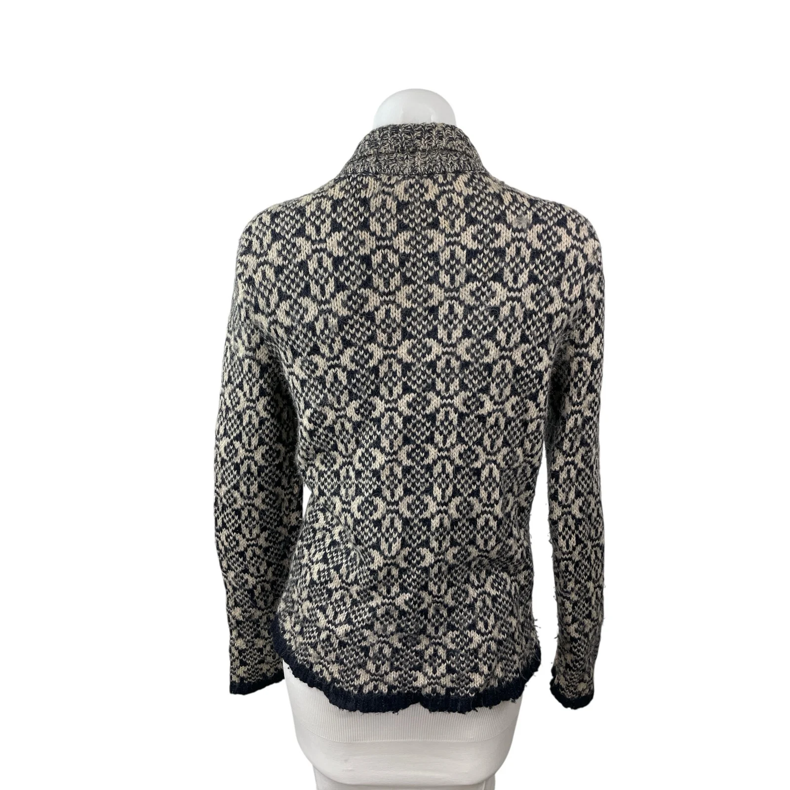 Banana Republic Alpaca Wool Fair Isle Double Breasted Cardigan Sweater Top Sz S - Image 3