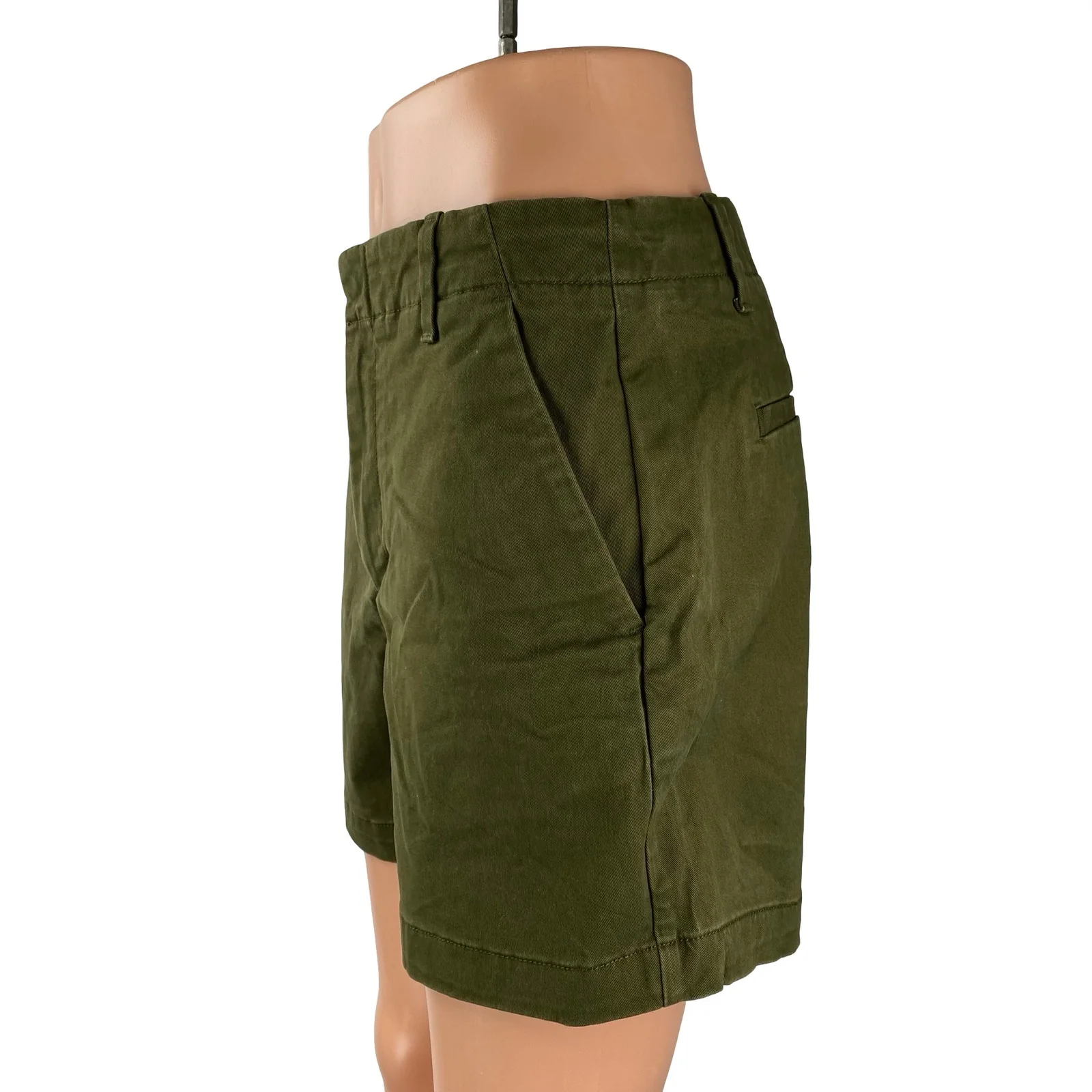 Banana Republic Authentic Chino Women's Green High Rise Casual Mini Shorts 4 - Image 2