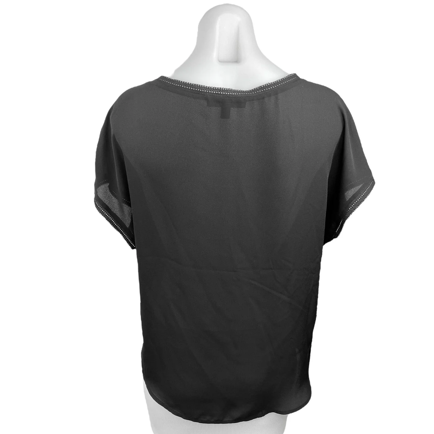 Banana Republic Black Crewneck Dolman Sleeve Lightweight Casual Blouse Top Sz S - Image 2