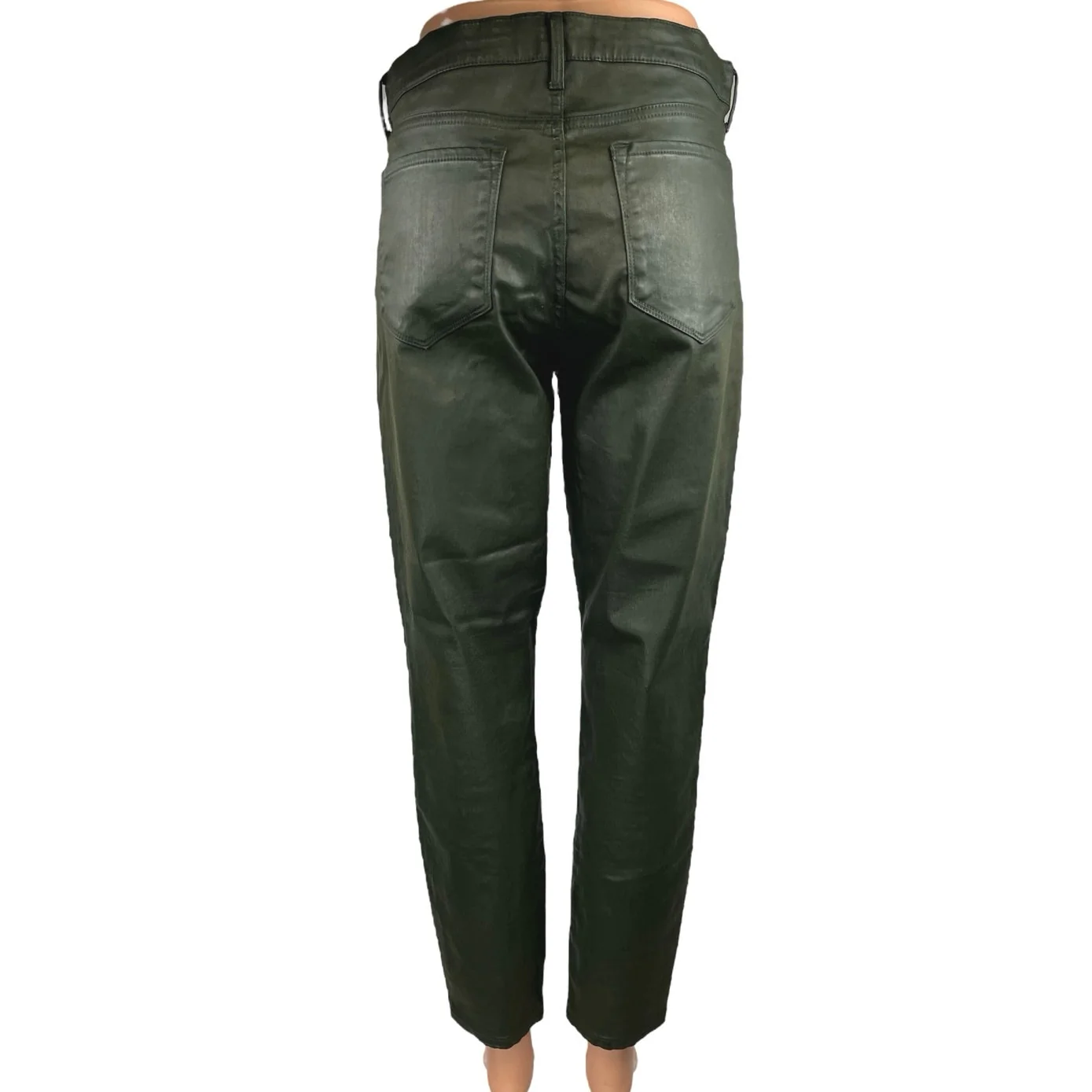 Banana Republic Black Faux Vegan Leather Skinny Mid Rise Trousers Pants Size 29 - Image 3