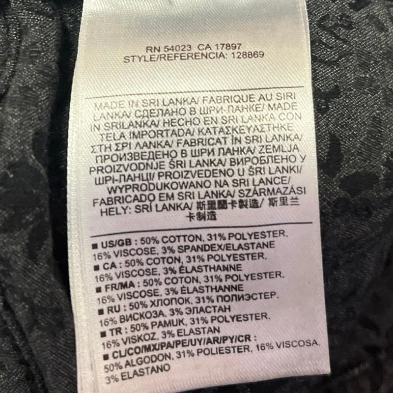 Banana Republic Black Gray Jacquard Floral Skinny Mid Rise Trousers Pants Sz 30 - Image 7