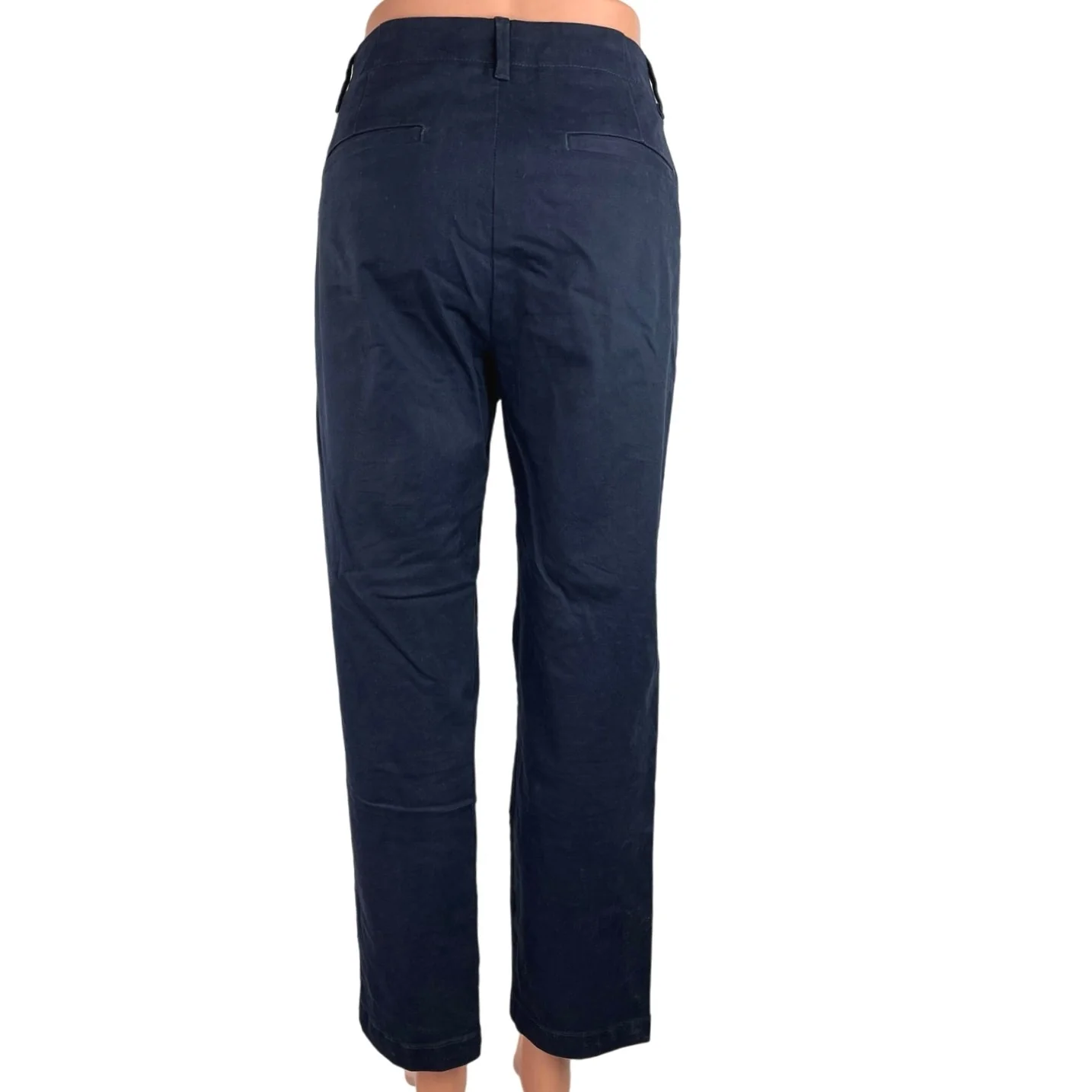 Banana Republic Navy High Rise Slim Fit Cropped Straight Leg Chino Pant Size 8 - Image 3