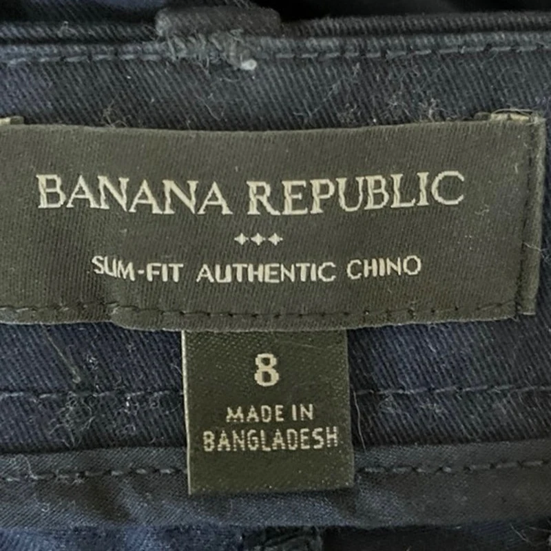 Banana Republic Navy High Rise Slim Fit Cropped Straight Leg Chino Pant Size 8 - Image 4