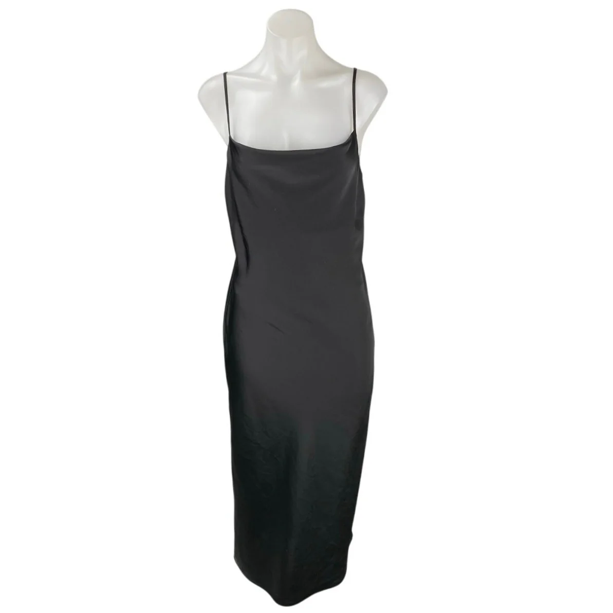 Banana Republic Black Silky Sleeveless Cami Camisole Slip Tank Dress Size XS