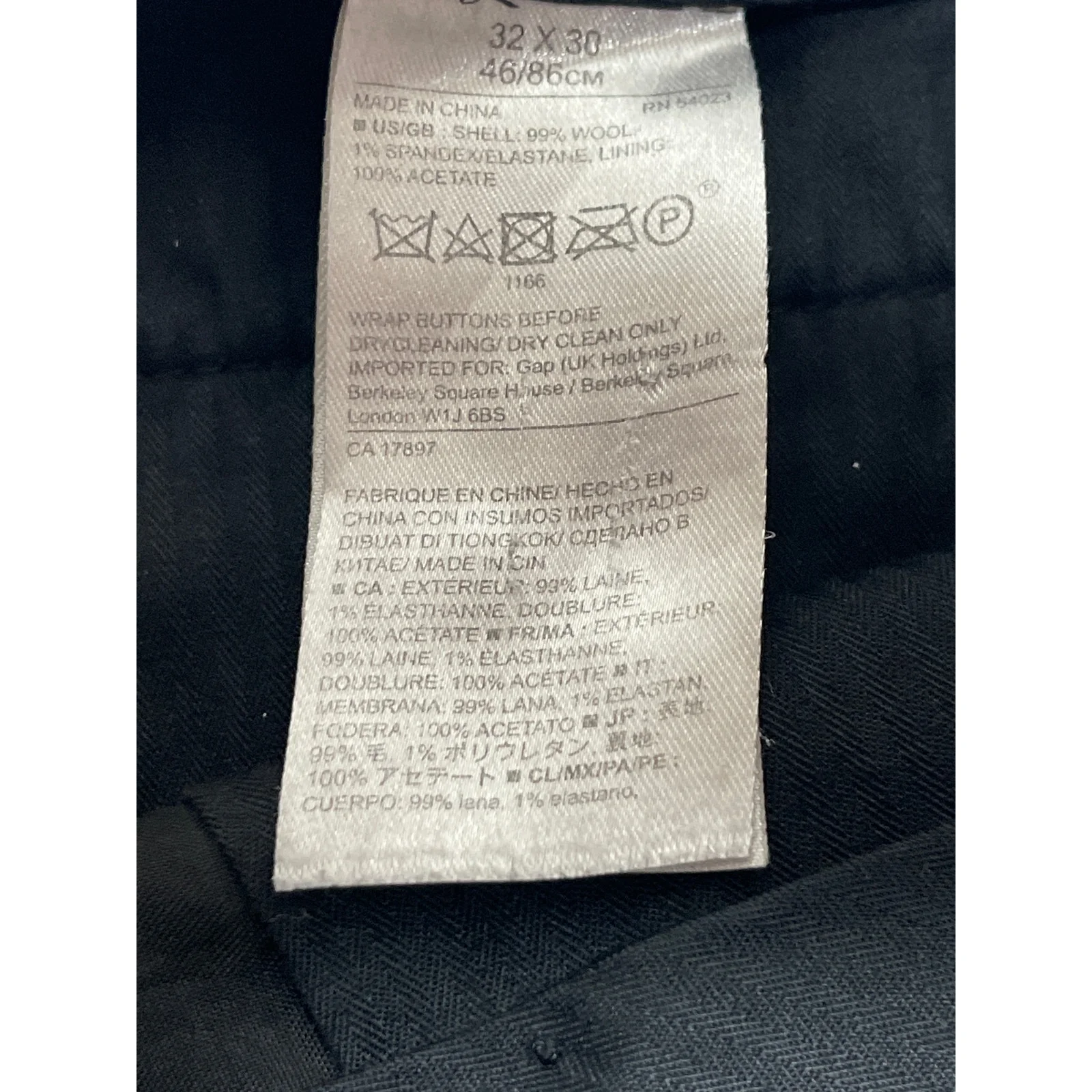 Banana Republic Black Wool High Waisted Slim Straight Trousers Dress Pants 32x30 - Image 4