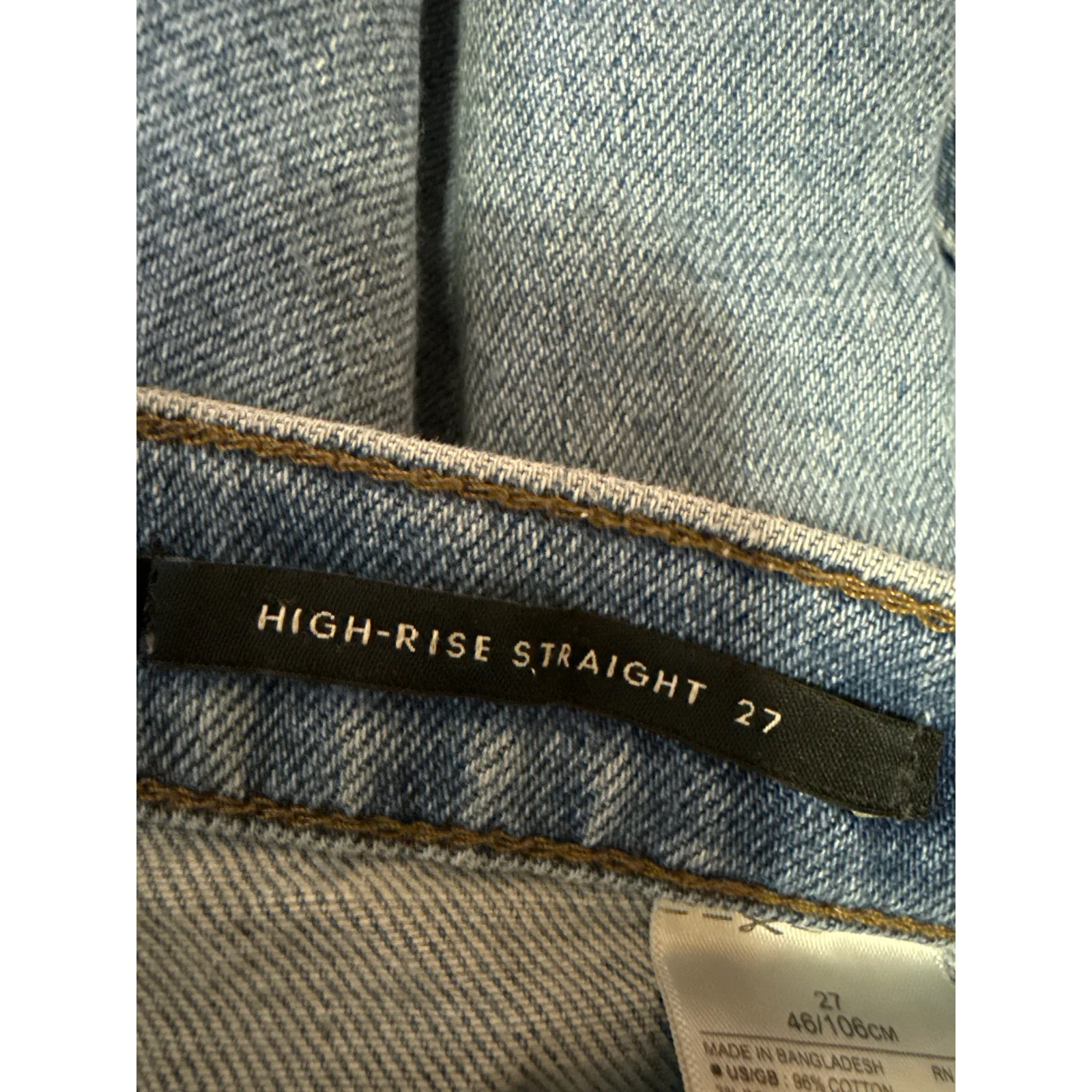 Banana Republic Blue High Rise Straight Distressed Ripped Knee Denim Jeans Sz 27 - Image 5