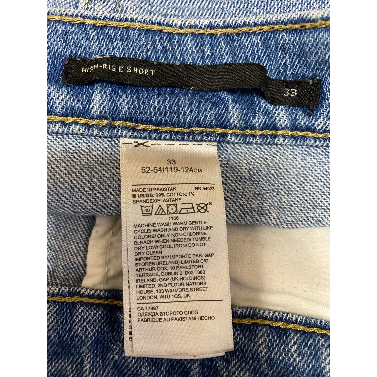 Banana Republic Blue High Waisted Medium Wash Cuffed Denim Jeans Shorts Size 33 - Image 4