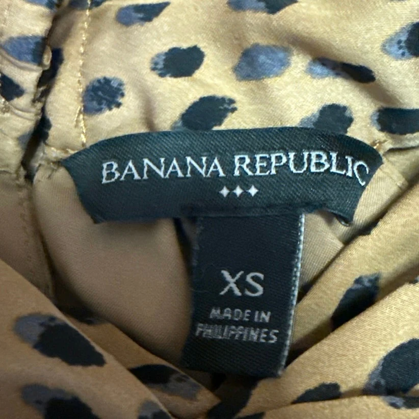 Banana Republic Brown Silky Satin Sleeveless Leopard Print Midi A Line Dress XS - Image 4