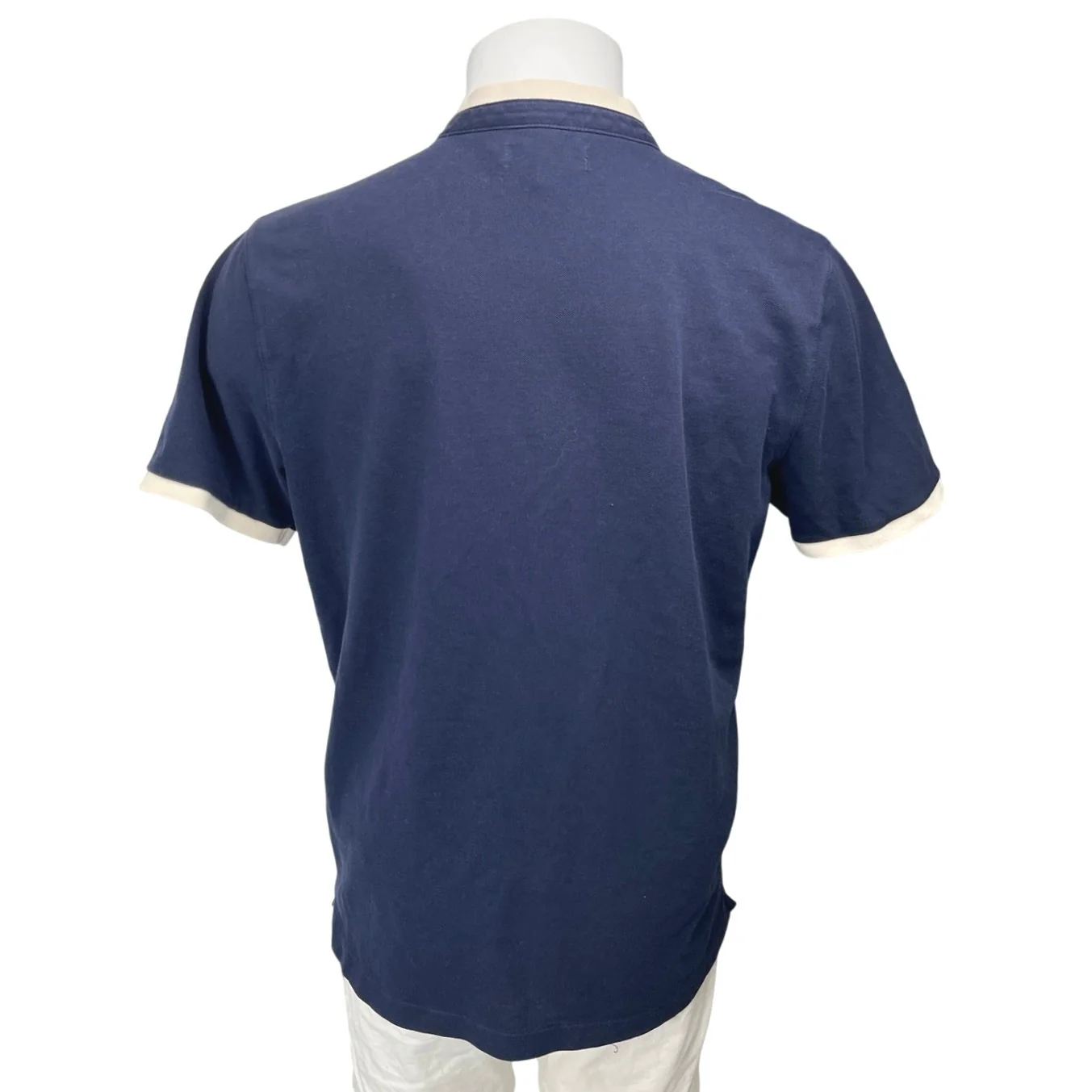 Banana Republic Core Temp Men's Blue Short Sleeve Button Henley Shirt Polo Top L - Image 2