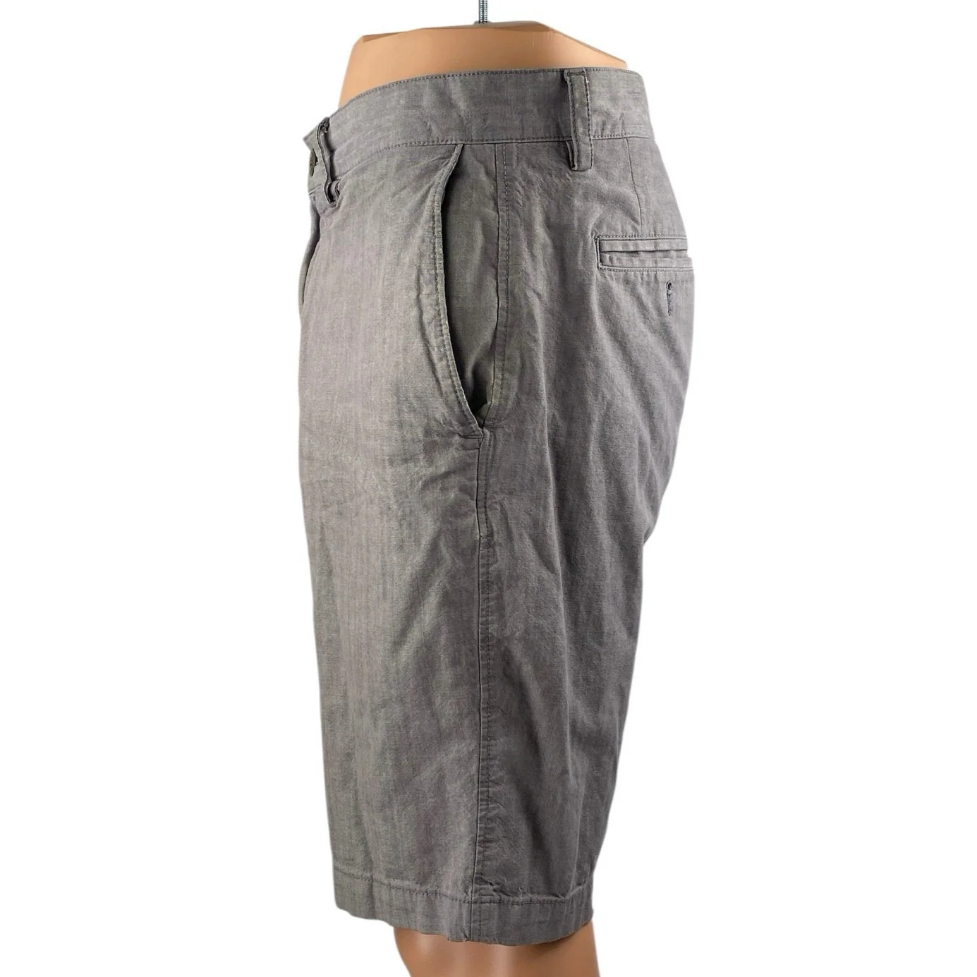 Banana Republic Emerson Men's Gray Mid Rise Slim Straight Chino Khaki Shorts 30 - Image 2