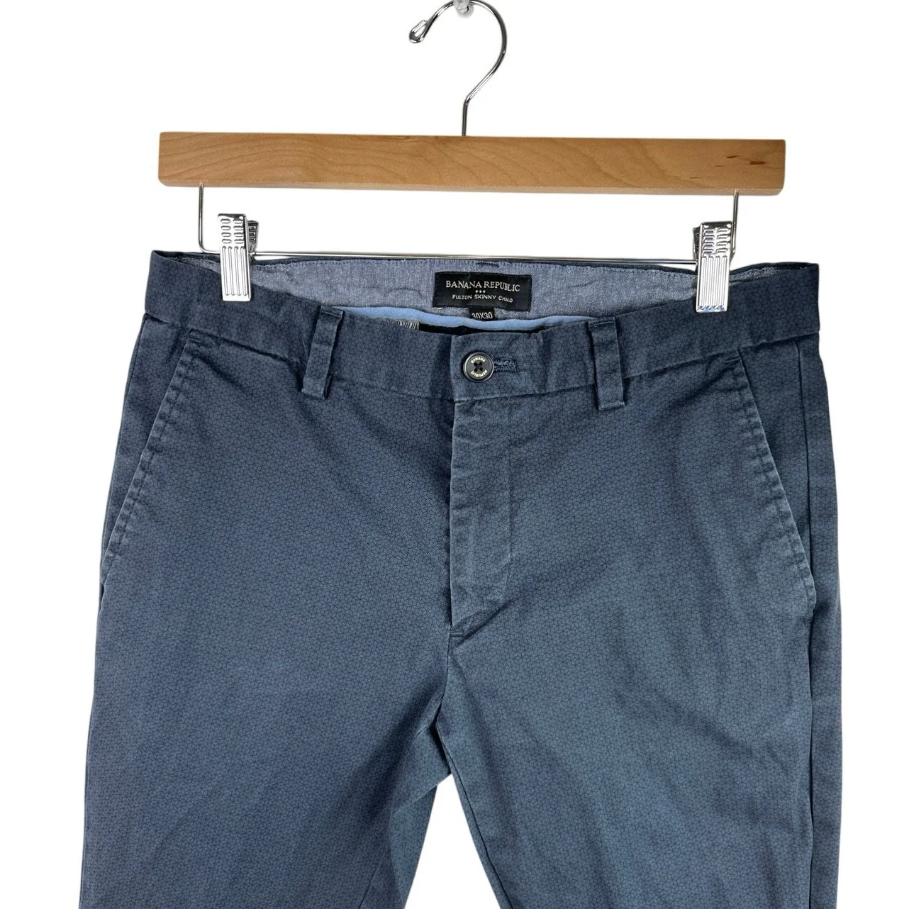Banana Republic Fulton Skinny Chino Men's Blue Ankle Casual Pants Size 30x30 - Image 3