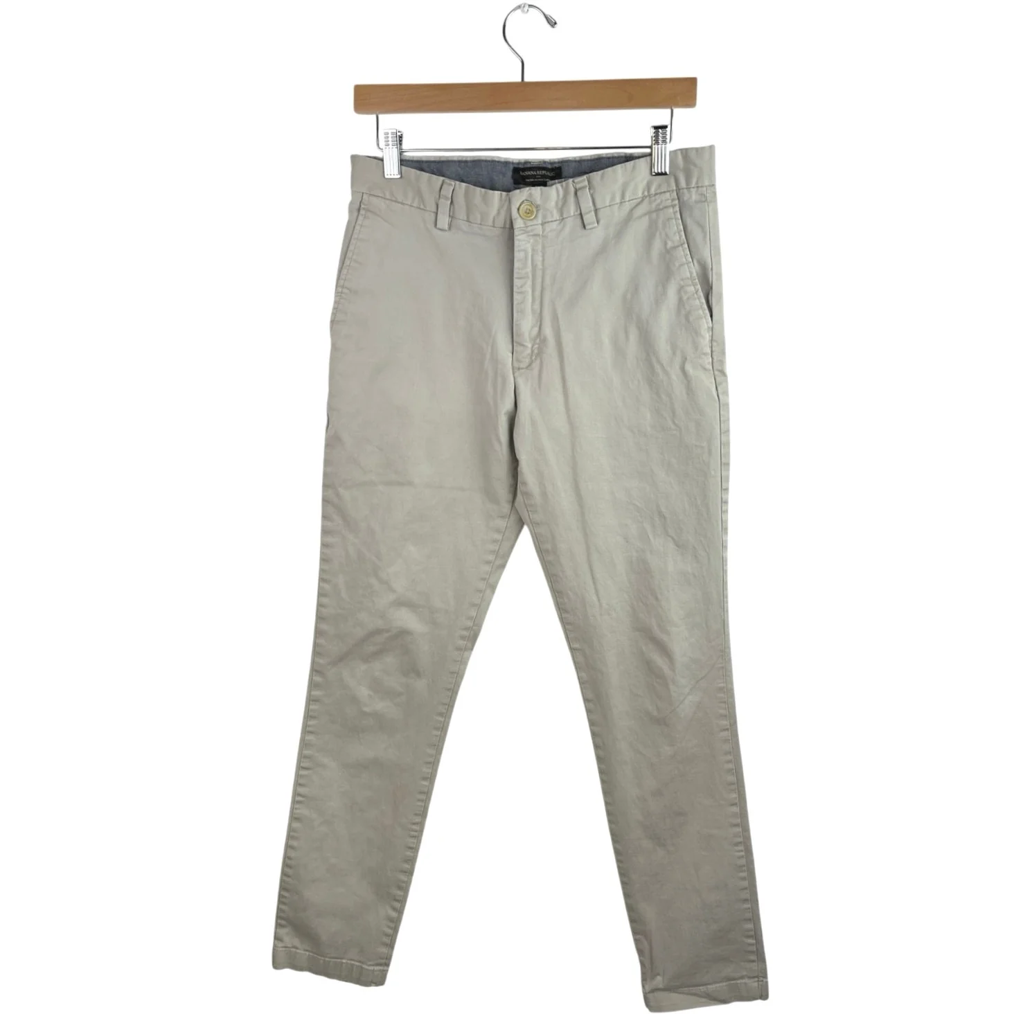 Banana Republic Fulton Skinny Chino Men's Gray Stretch Casual Pants Size 31x32