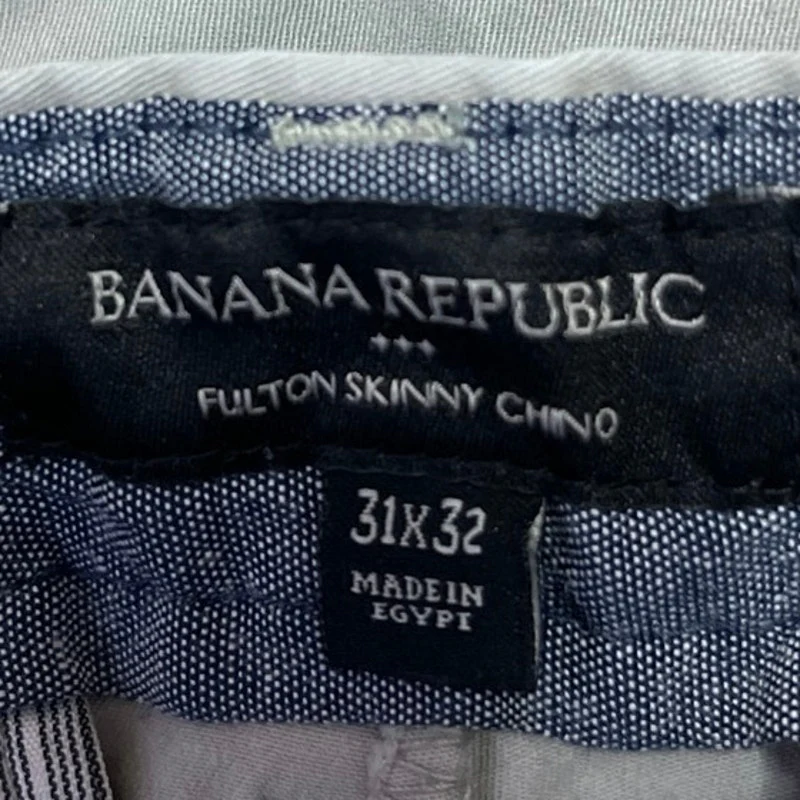 Banana Republic Fulton Skinny Chino Men's Gray Stretch Casual Pants Size 31x32 - Image 4